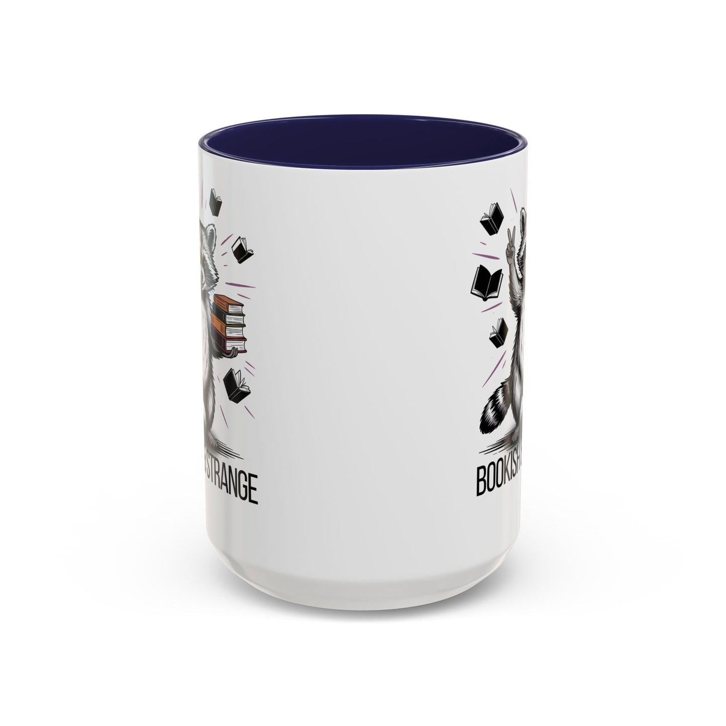 Bookish & Strange Raccoon Mug – Cute Reading Coffee Mug Gift for Book Lovers (11oz / 15oz) - 14803