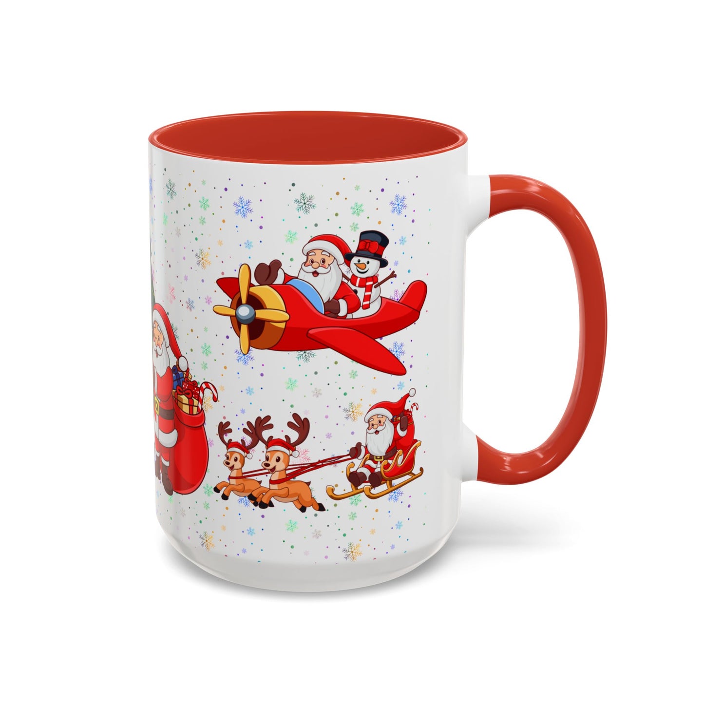 Christmas Party, Santa, Snowman & Reindeer - Accent Coffee Mug (11, 15oz) - 10429