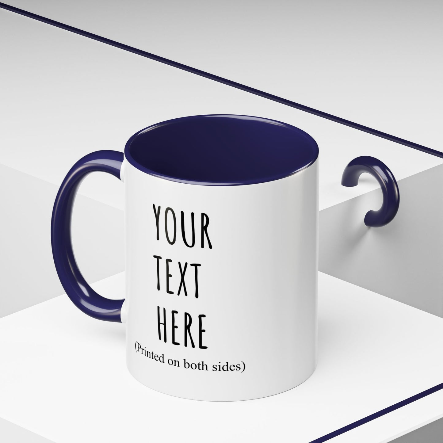 Personalized Accent Coffee Mug – Custom Text Printed Both Sides (11oz & 15oz) - 14676