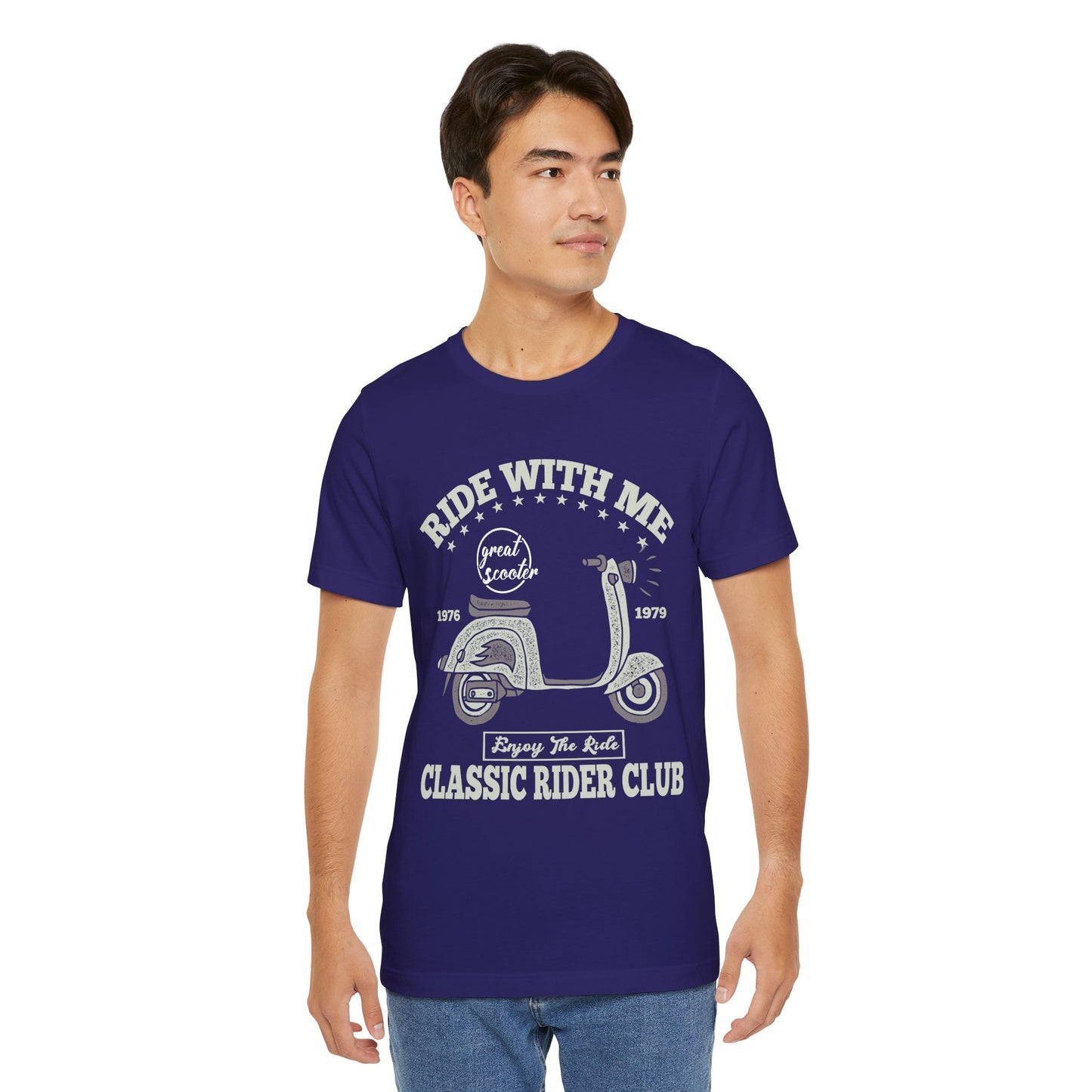Ride With Mt, Great Scooter - Unisex Jersey Short Sleeve Tee - 13215