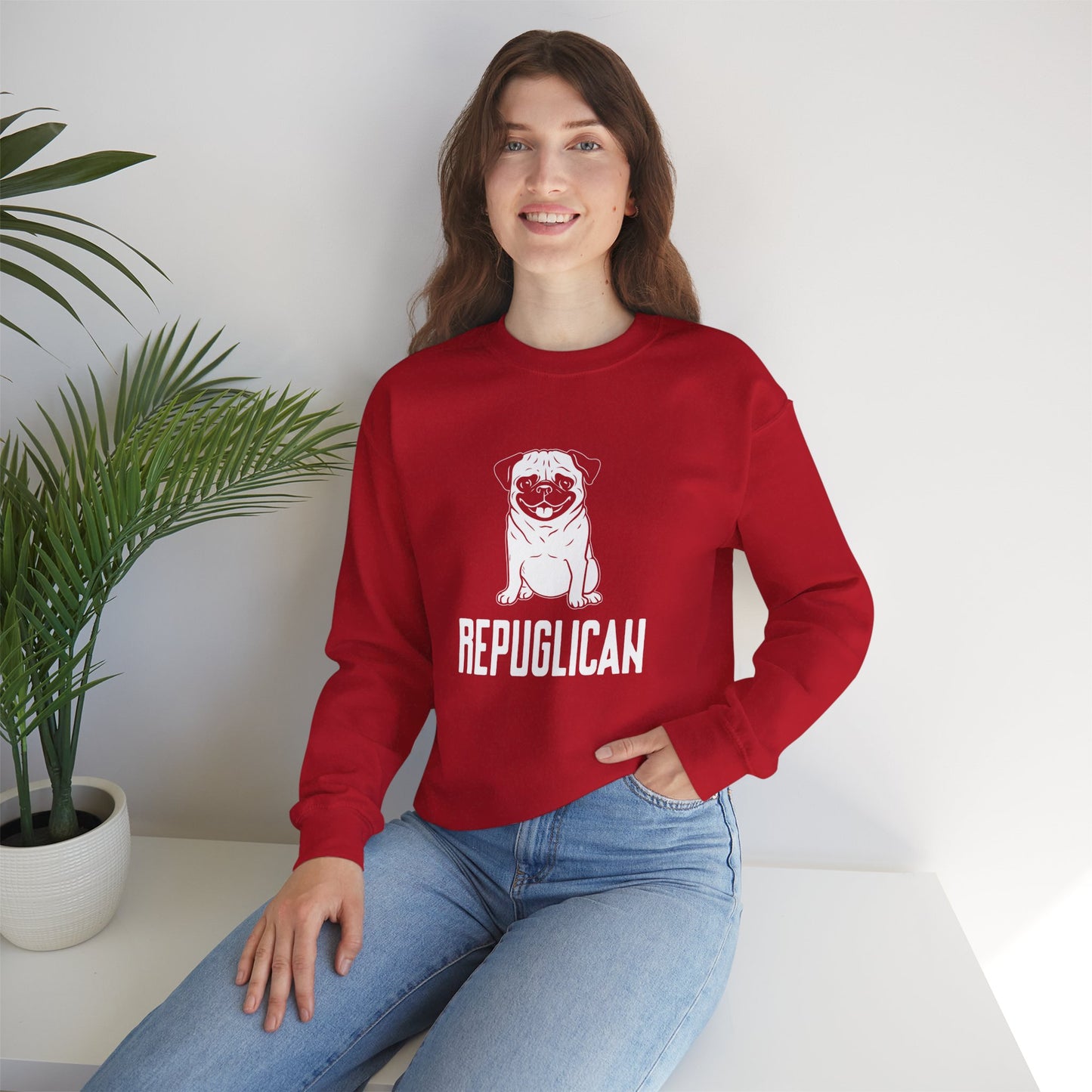 Republican, French Bulldog - Unisex Heavy Blend™ Crewneck Sweatshirt