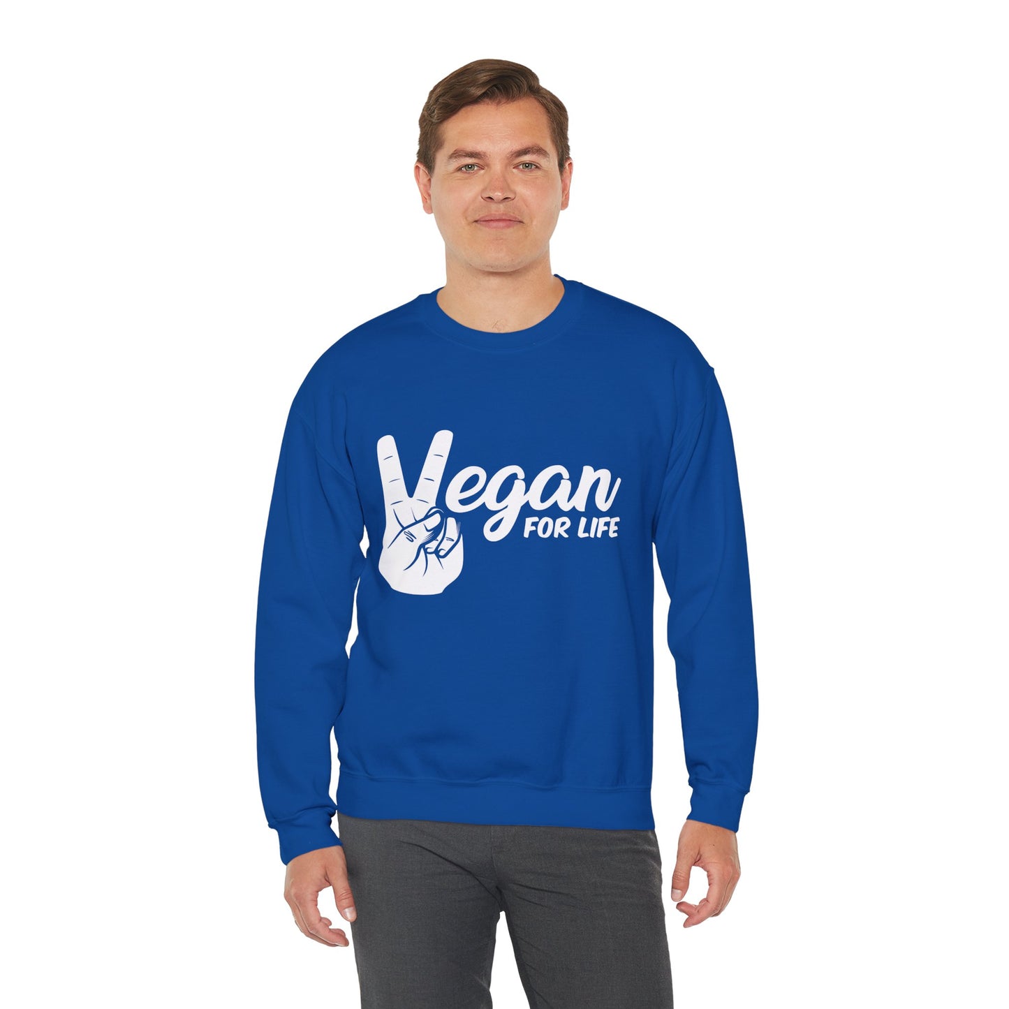 Vegan For Life - Unisex Heavy Blend™ Crewneck Sweatshirt