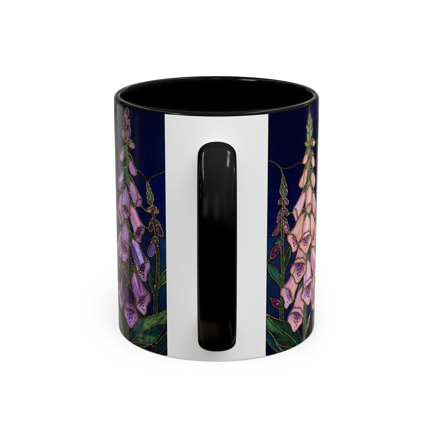 Foxglove Floral Coffee Mug — Stained Glass Design (11/15oz) - 14565