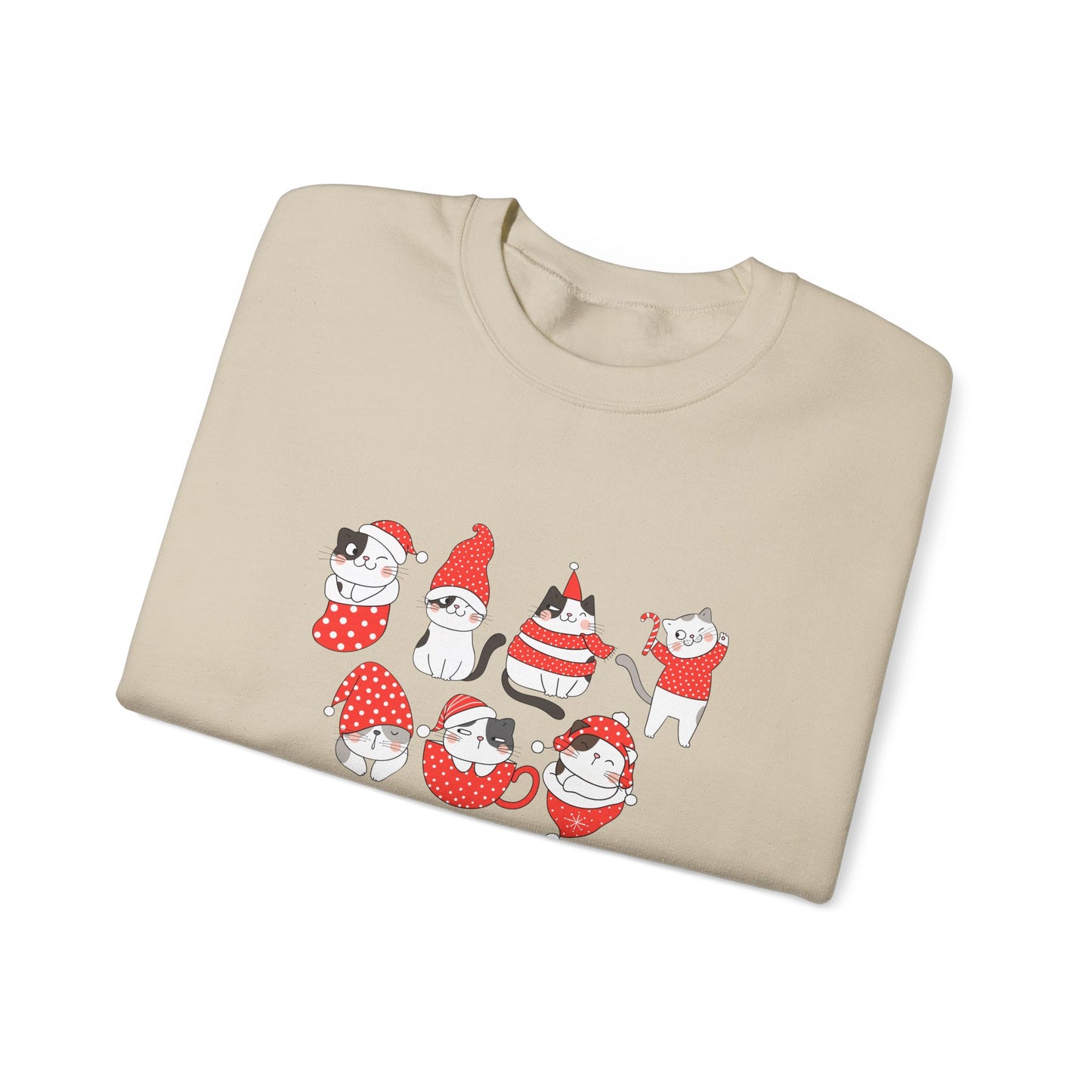 Cats, Merry Christmas - Unisex Heavy Blend™ Crewneck Sweatshirt - 10047