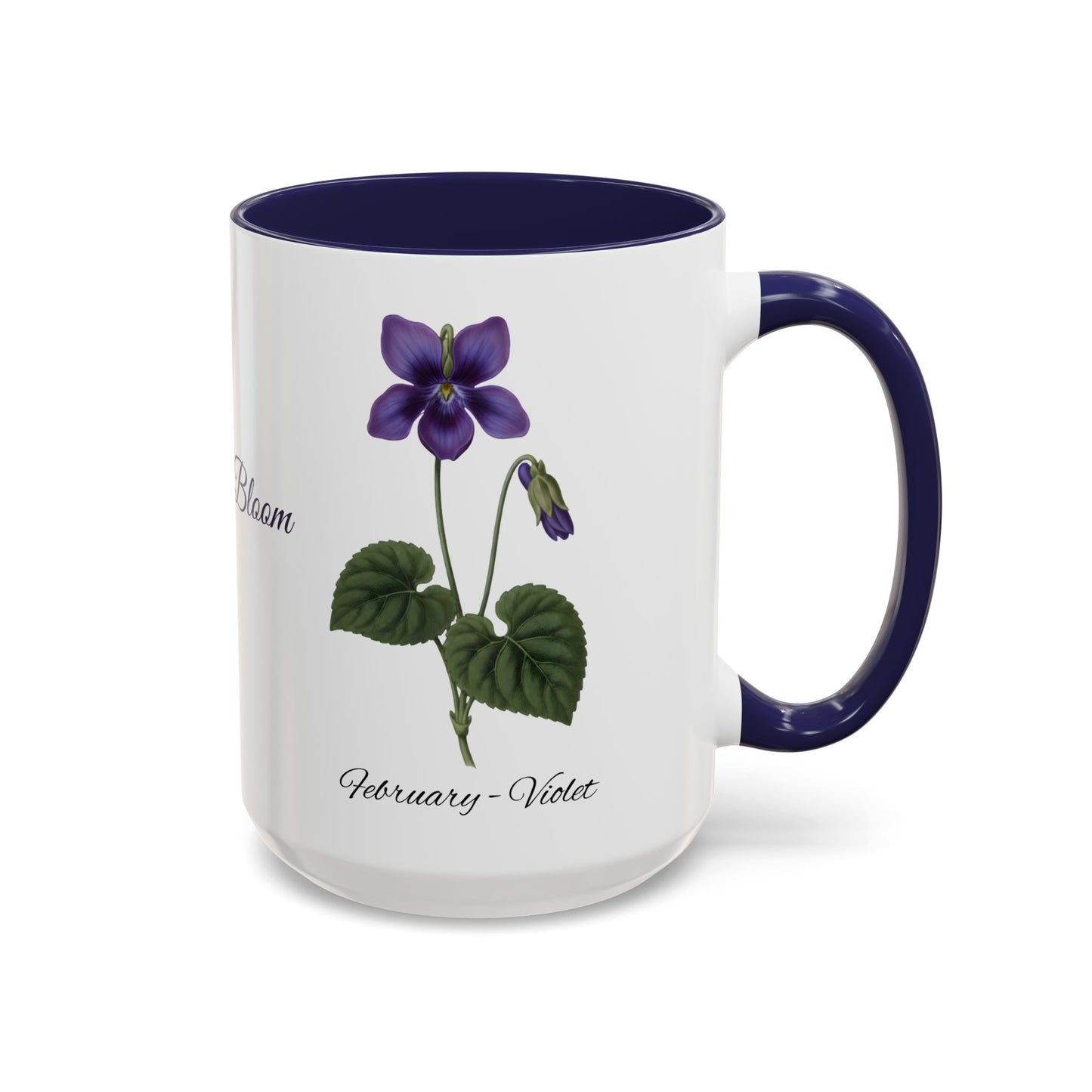 February Birth Flower Violet Mug – Personalized Name Coffee Cup - 14695