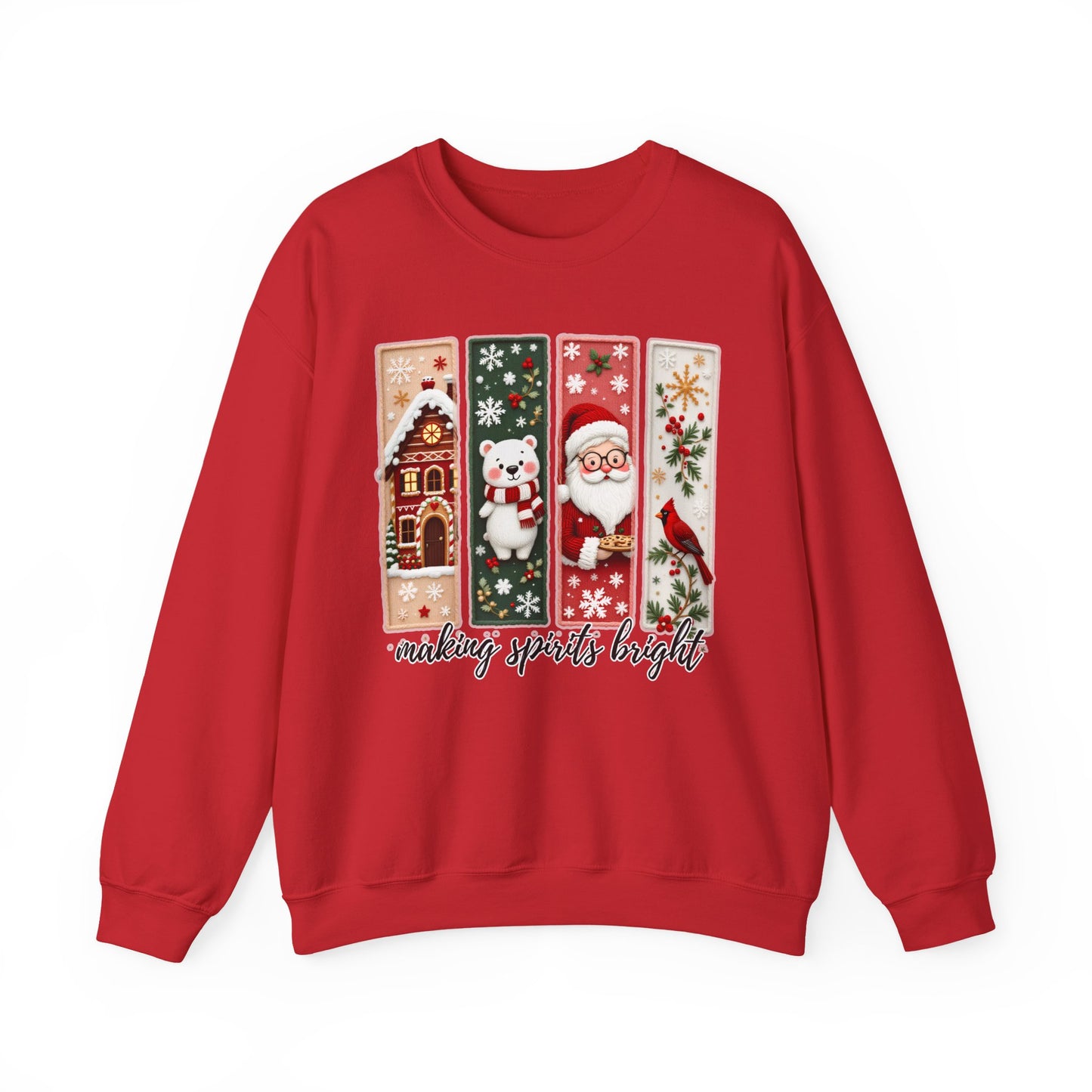 Making Spirits Bright Christmas Crewneck Sweatshirt, Holiday Graphic Sweater - 14932