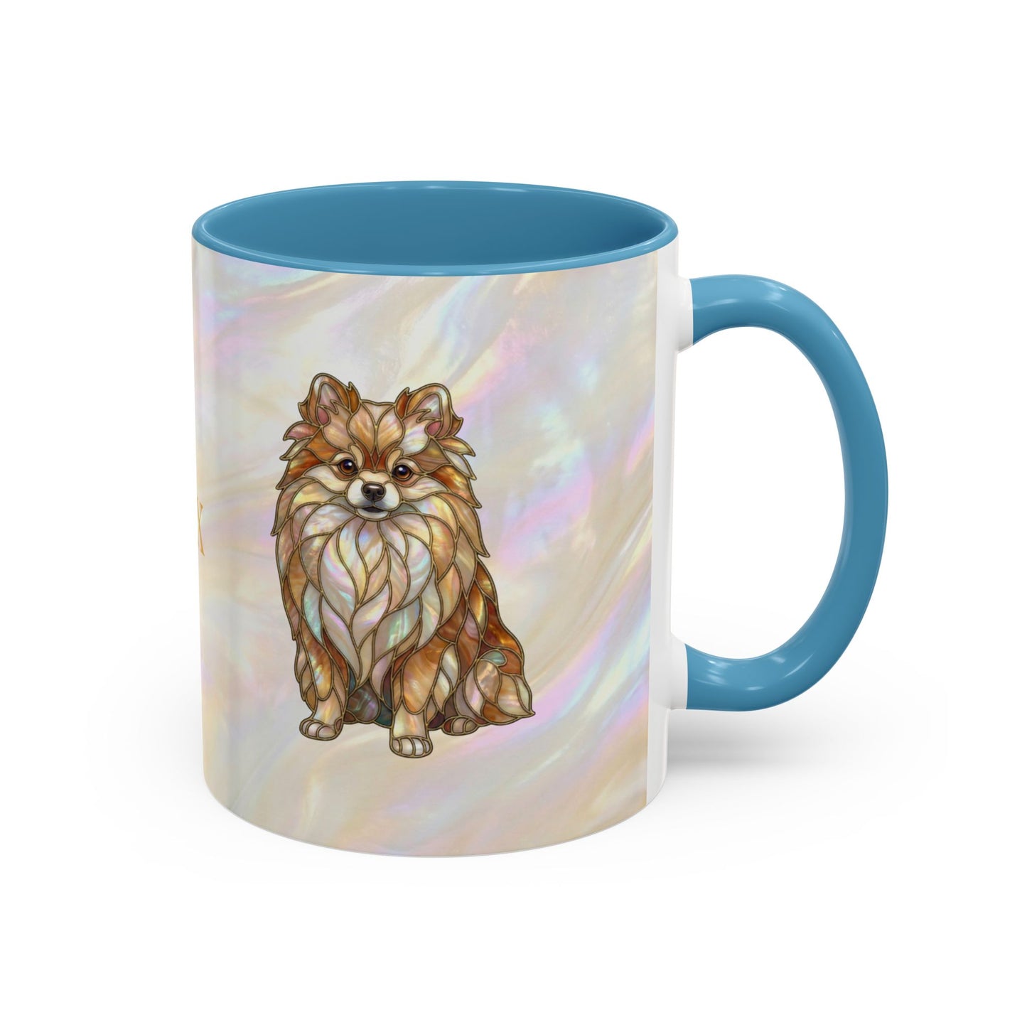 Pomeranian Accent Coffee Mug — Stained Glass Design (11/15oz) - 14638
