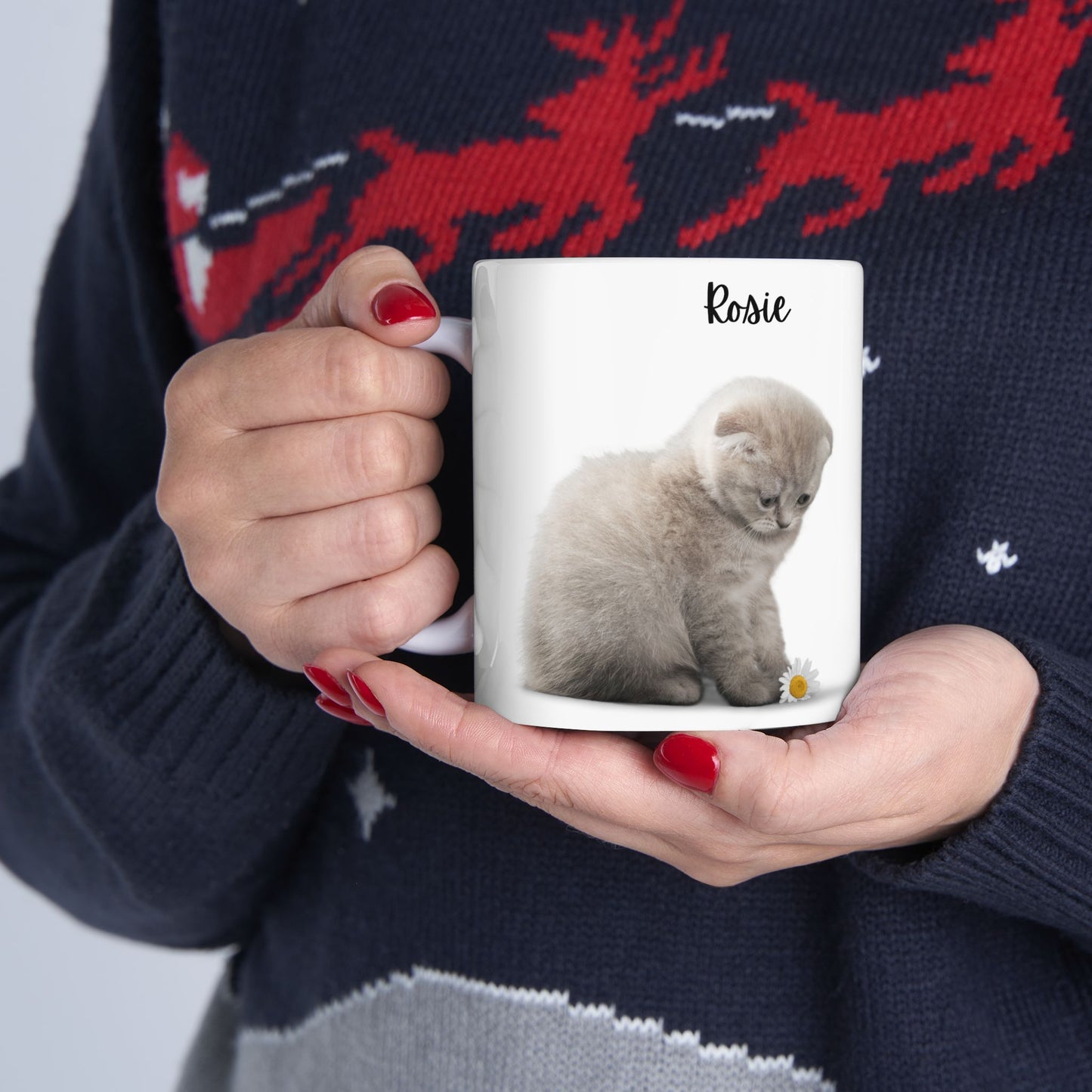 Personalized Cat Lover Mug | Customizable Gift for Animal Enthusiasts, Pet Owner Coffee Cup, Cute Cat Design, Unique Pet Gifts - 14203
