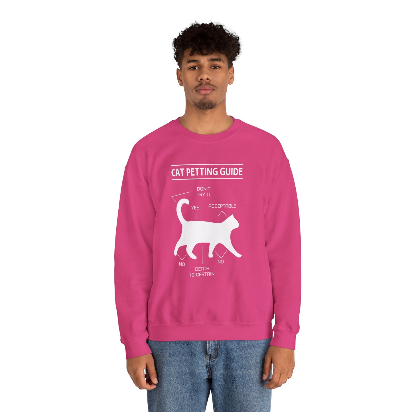 Cat Petting Guide - Unisex Heavy Blend™ Crewneck Sweatshirt