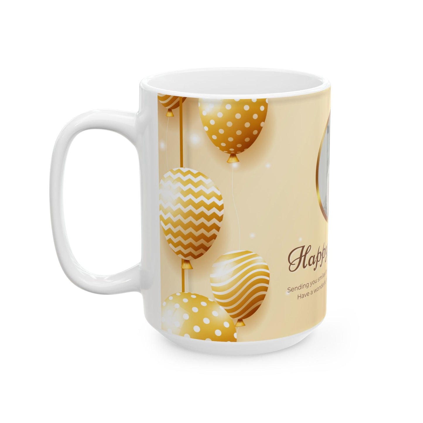 Happy Birthday Ceramic Mug, Customized Birthday Gift, Celebration Mug, Unique Birthday Present, Festive Coffee Cup - 13981