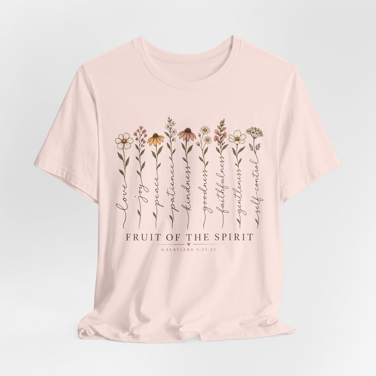 Fruit of the Spirit Floral T-Shirt,  Christian Faith Scripture Tee - 14984