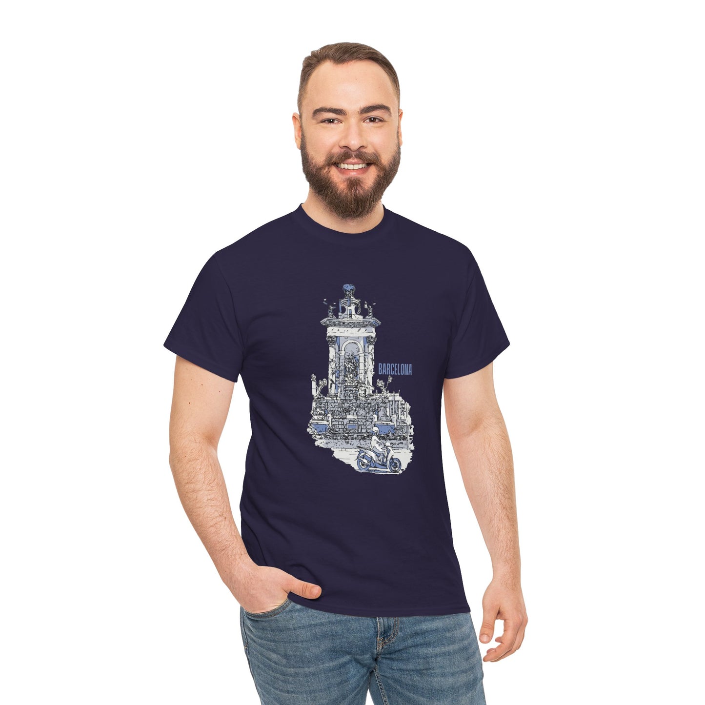 Barcelona Graphic Unisex Heavy Cotton Tee - Casual Travel Style - 12047