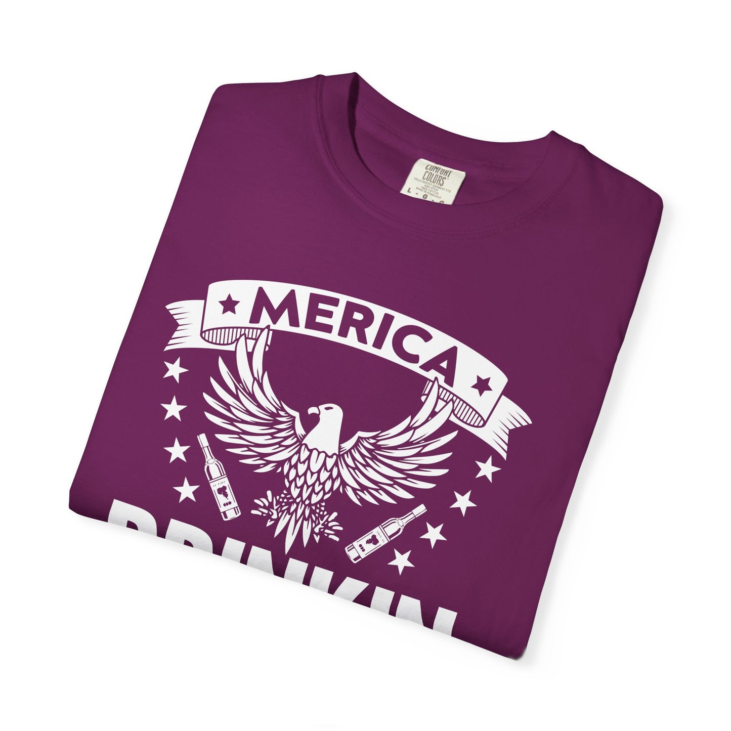 Patriotic Graphic Tee, Unisex Vintage T-shirt, Amerca Drinking Booze Shirt, Independence Day Gift, Casual Wear, Freedom Fashion - 13788
