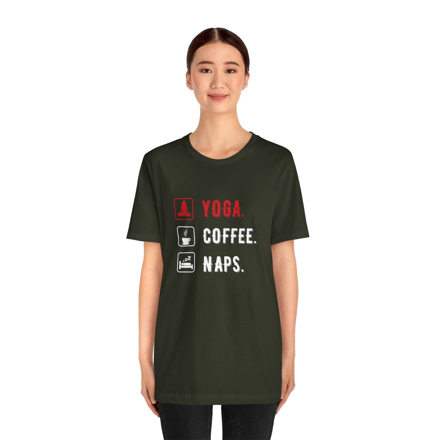 Yoga Coffee Naps - Unisex Jersey Short Sleeve Tee - 12159