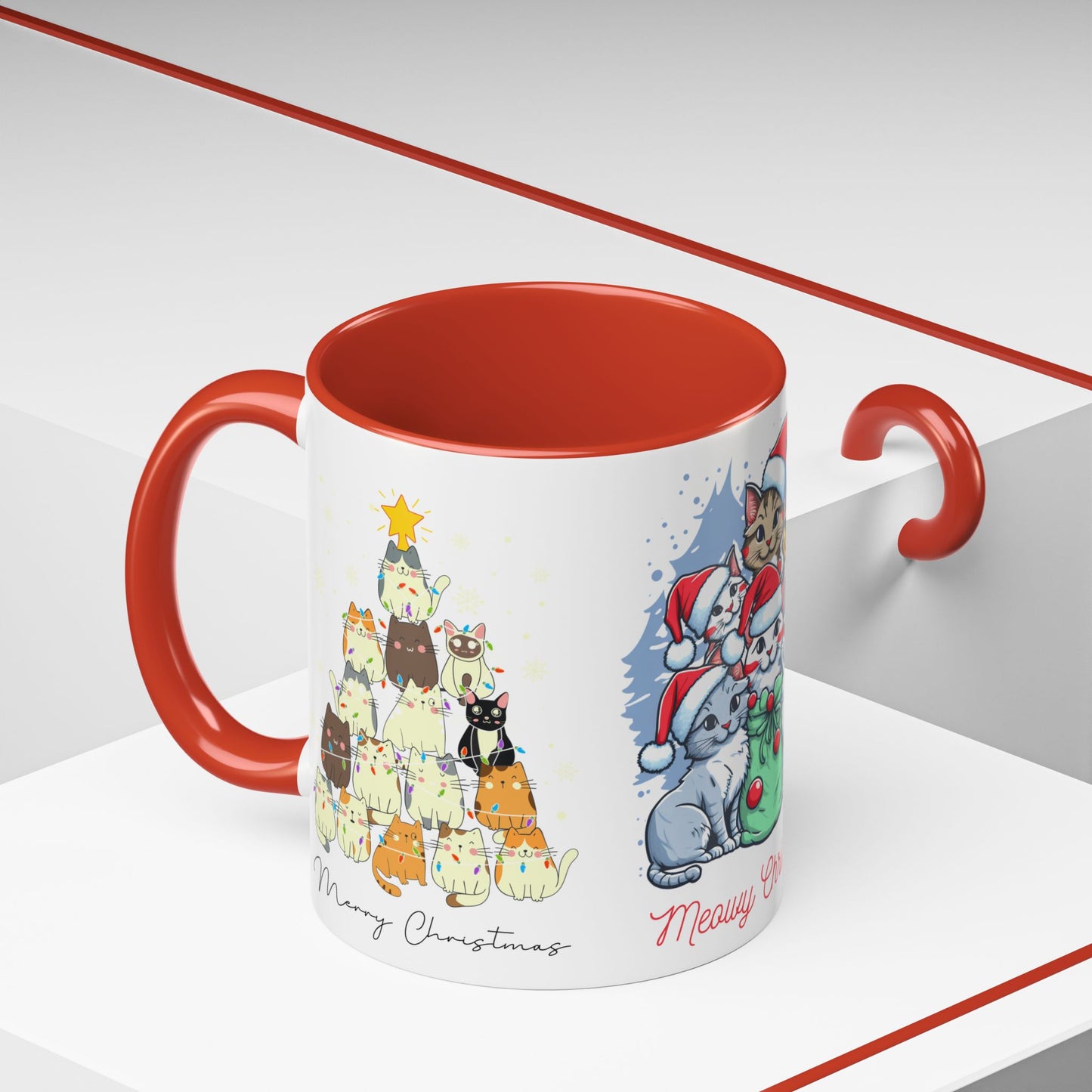 Meowy Christmas - Accent Coffee Mug (11, 15oz)