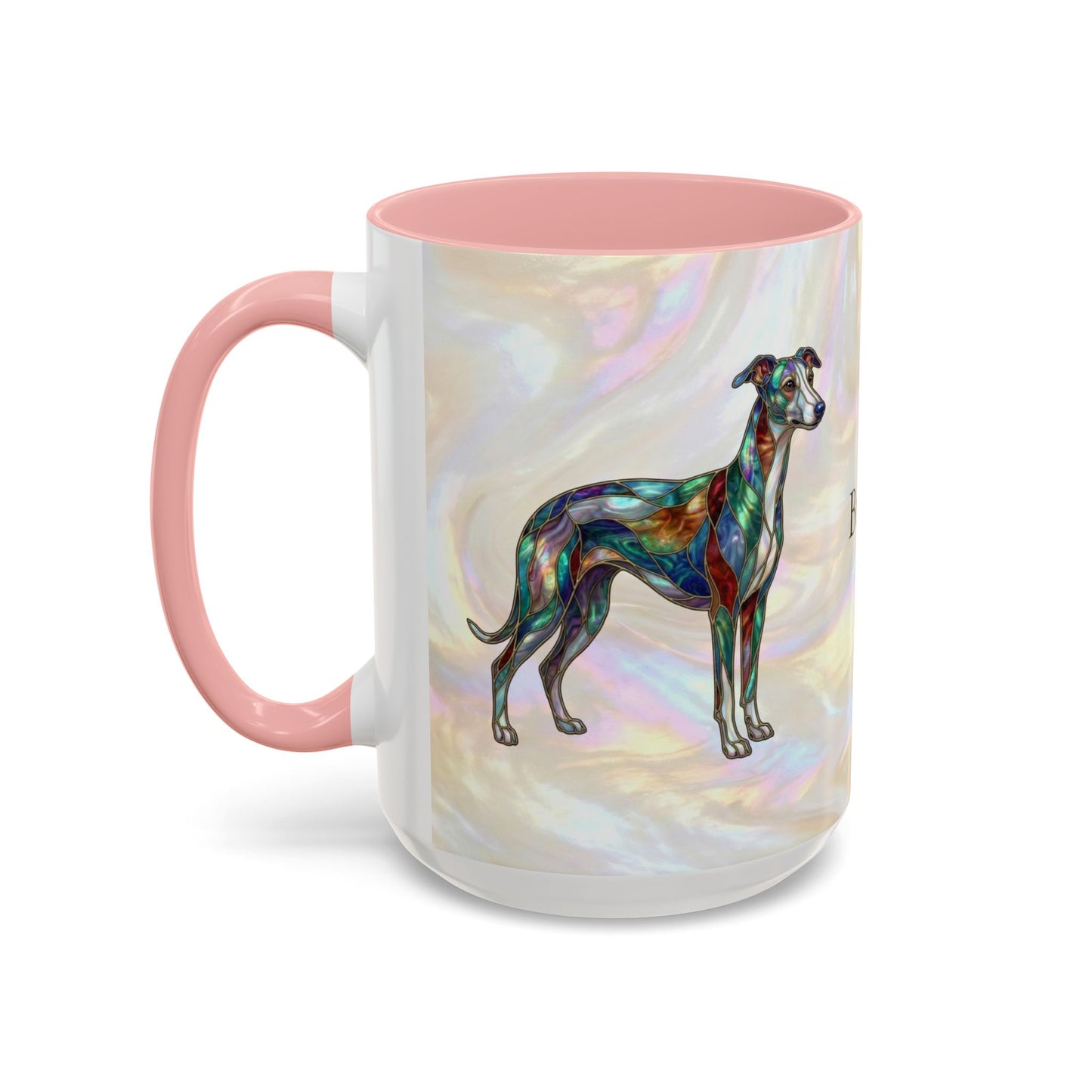 Whippet Accent Coffee Mug – Stained Glass Design 11/15oz - 14652