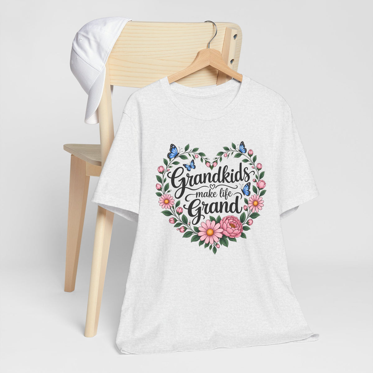 Grandkids Make Life Grand Floral T-Shirt,  Grandma Gift Tee - 14989