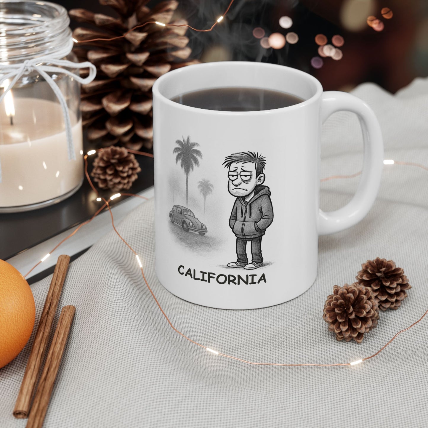 "It’s not a bad day, it’s just a foggy California morning." Ceramic Mug - 11oz & 15oz, 12710