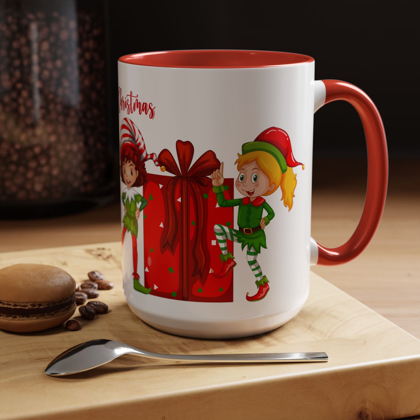 Elves, Merry Christmas - Accent Coffee Mug (11, 15oz) - 10360