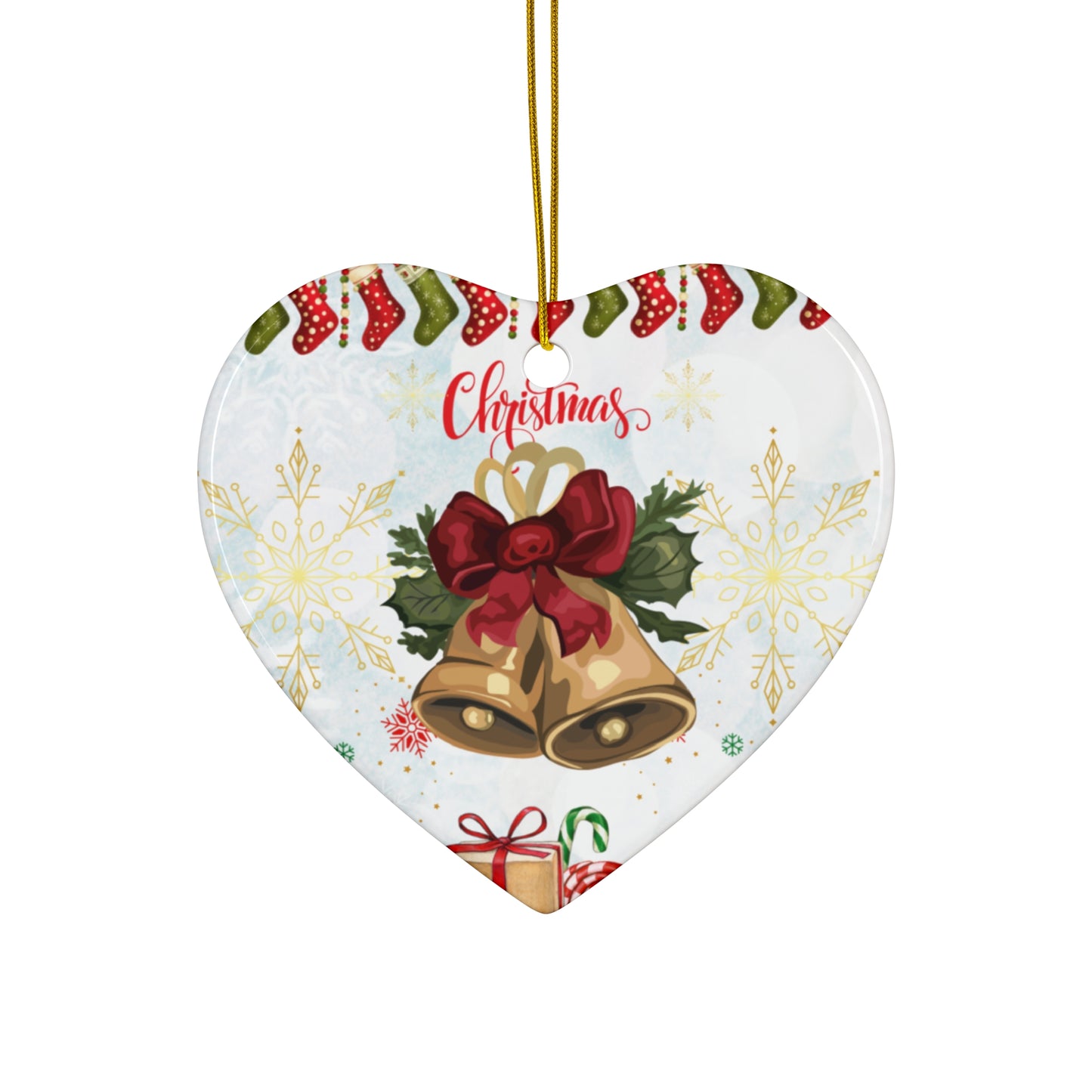 Christmas Bell - Ceramic Ornament, 4 Shapes