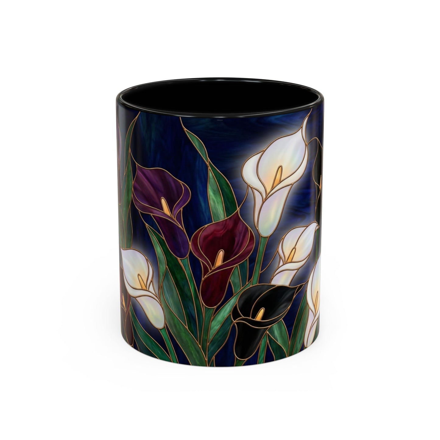 Calla Lily Floral Coffee Mug — Stained Glass Design (11/15oz) - 14557