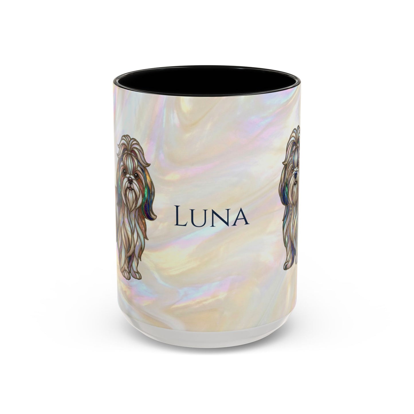 Shih Tzu Accent Coffee Mug – Stained Glass Design 11/15oz - 14647