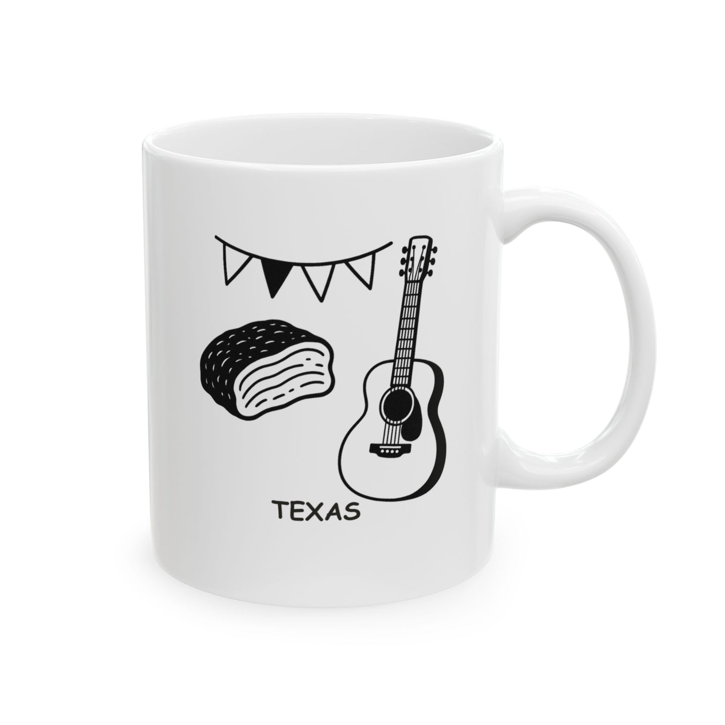 "In Texas, we don’t just know how to have fun—we know how to make everything a party with a good brisket and some music." Ceramic Mug – 12772