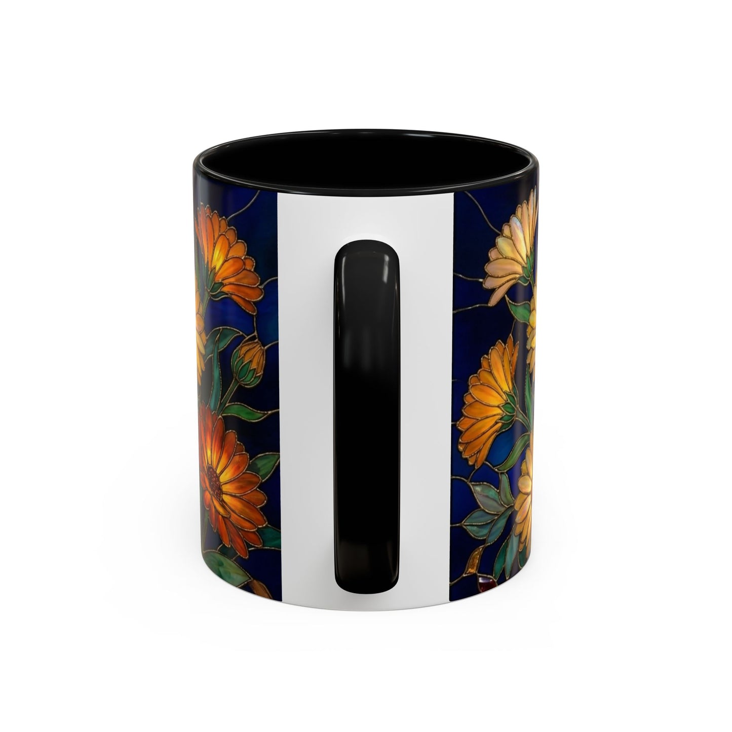 Calendula Accent Coffee Mug — Stained Glass Design (11/15oz) - 14549