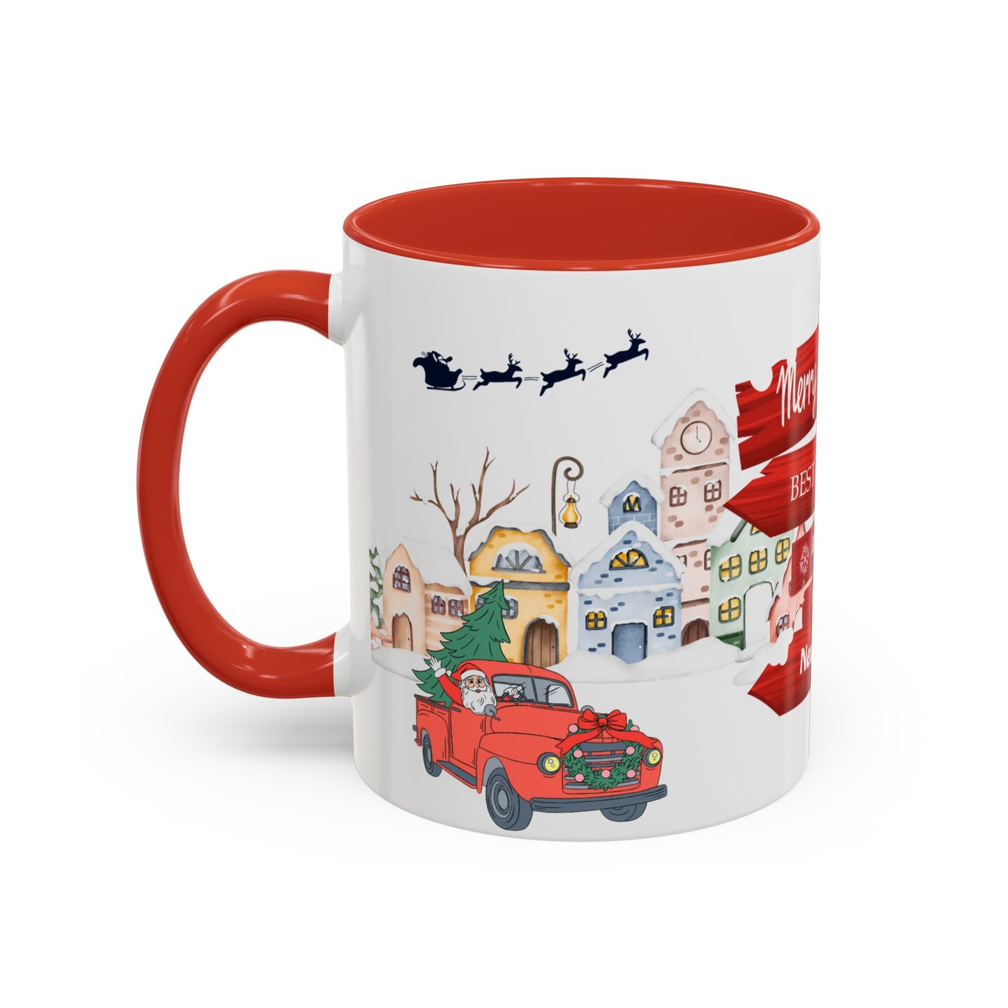 Merry Christmas - Accent Coffee Mug (11, 15oz)