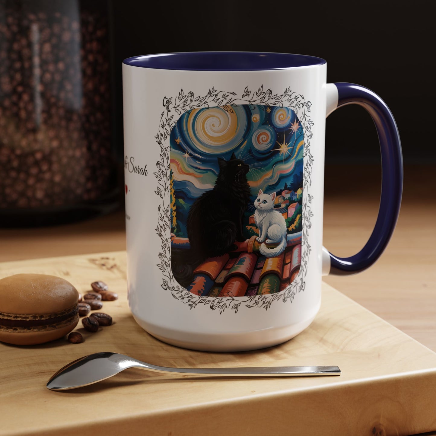 Starry Night Cats Coffee Mug – Van Gogh Inspired Cat Art | Cat Lovers Gift (11oz / 15oz) - 14758