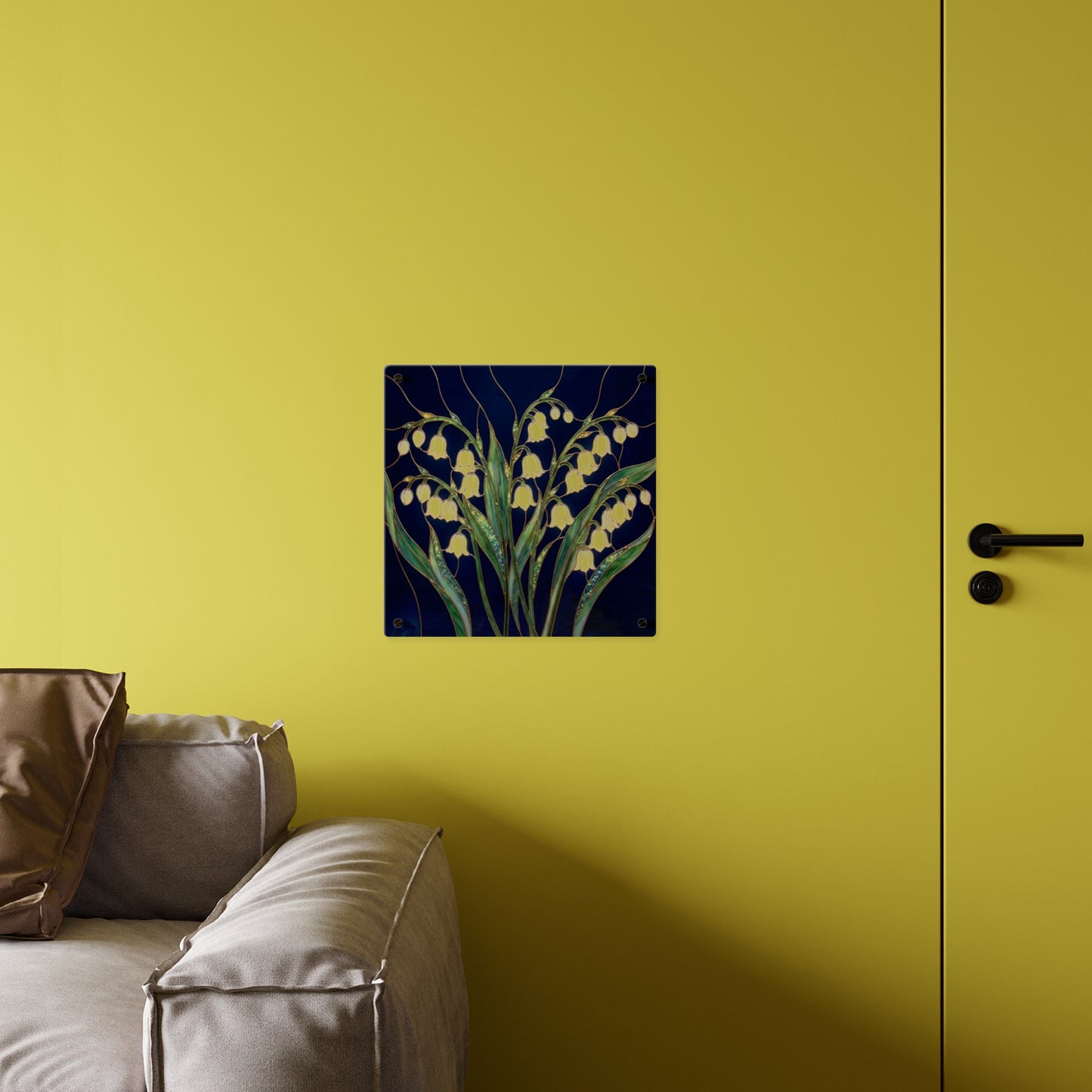 Lily of the Valley Acrylic Wall Art Panel — Botanical Floral Home Decor - 14603