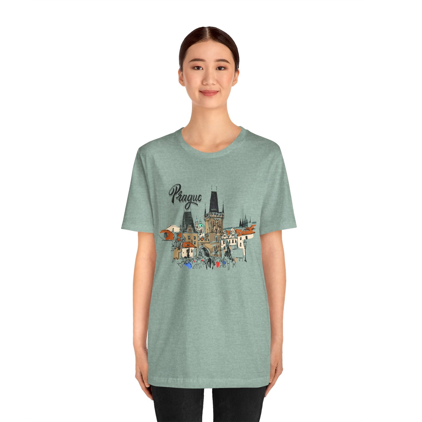 Prague Graphic Unisex Tee - Perfect Travel Souvenir - 12135