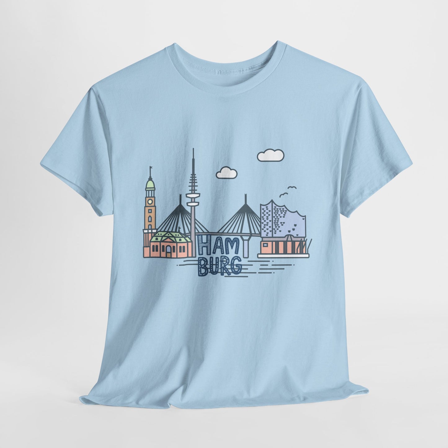 Hamburg, Vintage-Inspired Unisex Heavy Cotton Tee - 12244