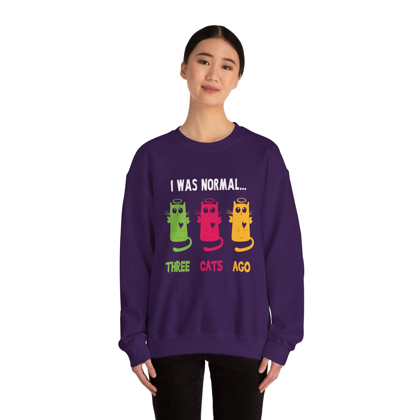 I Was Normal Three Cats Ago - Unisex Heavy Blend™ Crewneck Sweatshirt