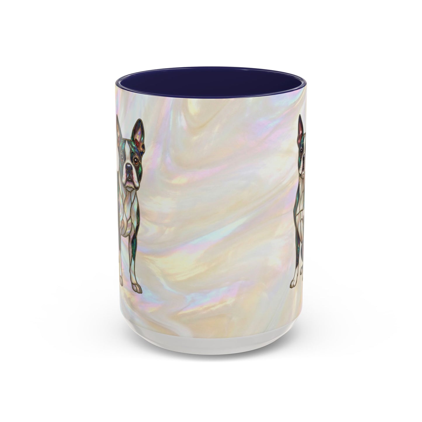 Boston Terrier Accent Coffee Mug — Stained Glass Design (11/15 oz) - 14620