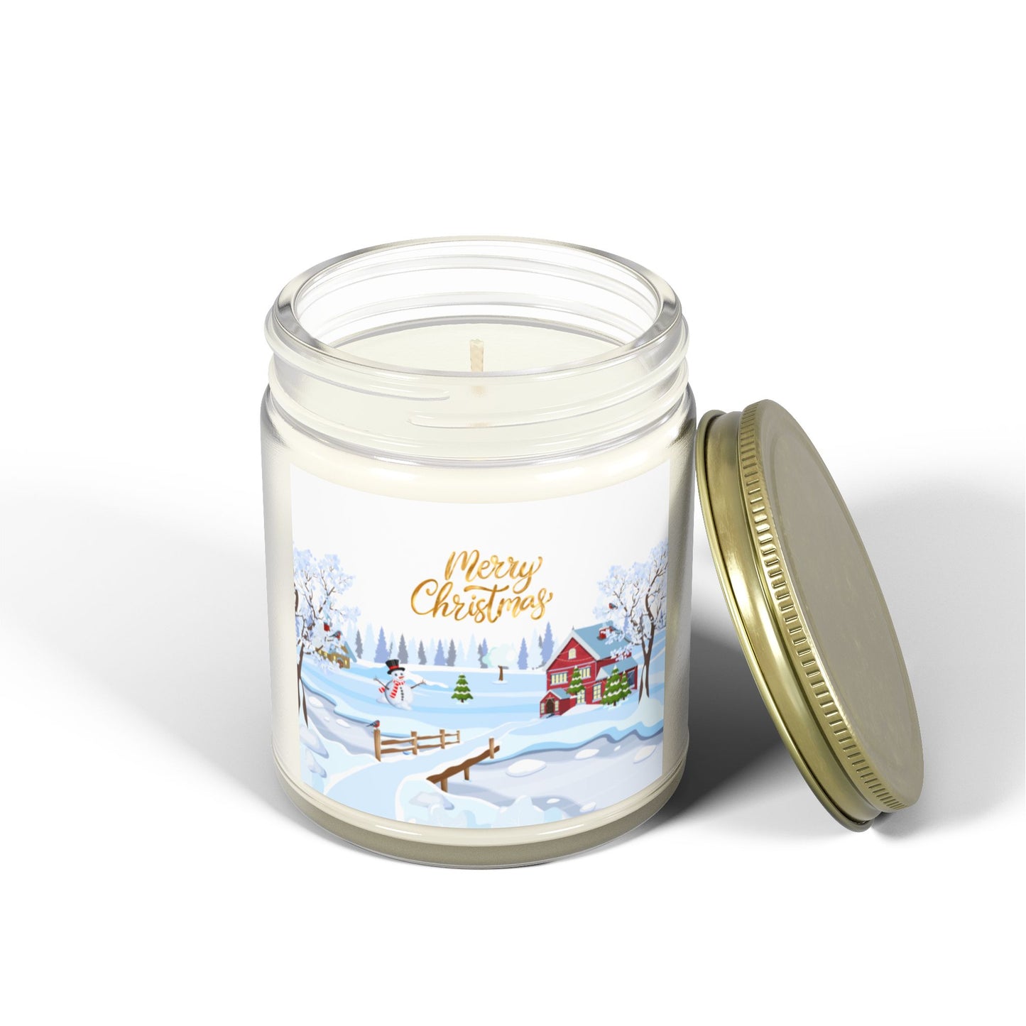 Merry Christmas - Scented Candles, Coconut Apricot Wax (4oz, 9oz) - 10233