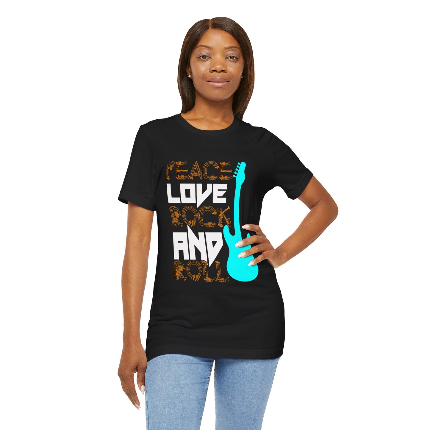 Peace Love Rock & Roll - Unisex Jersey Short Sleeve Tee