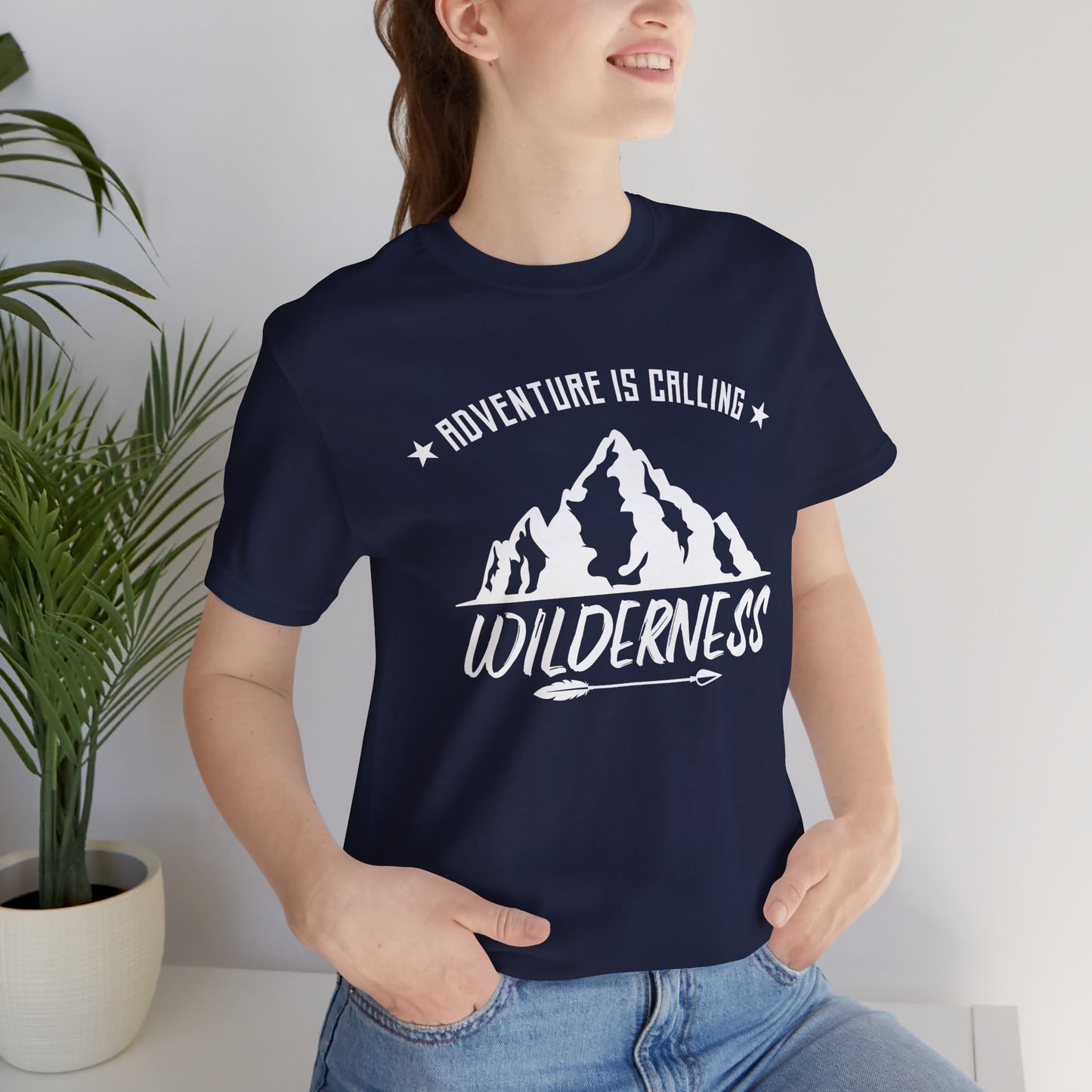 Camping: Adventure Is Calling, Wilderness - Unisex Jersey Short Sleeve Tee - 12585