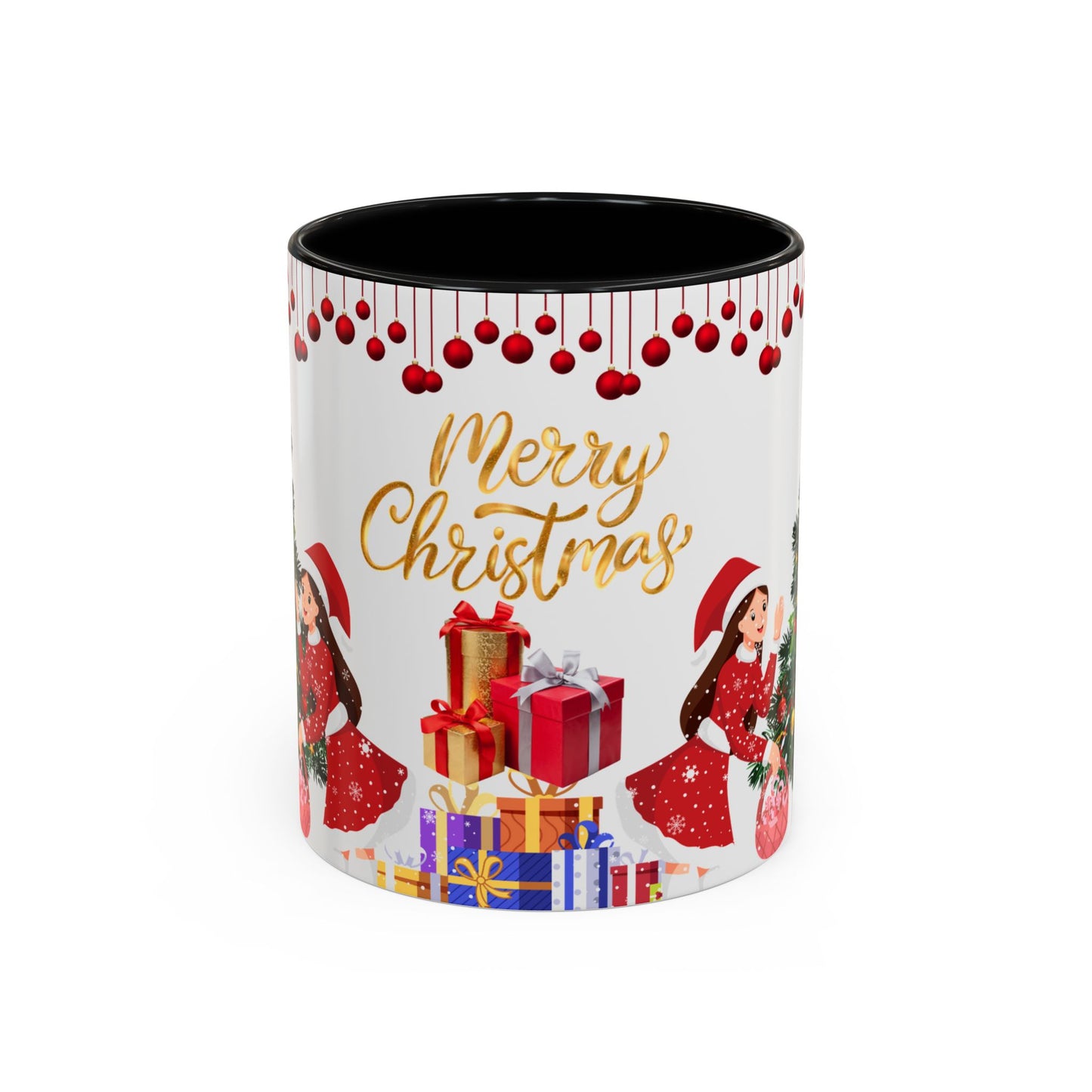 Merry Christmas - Accent Coffee Mug (11, 15oz)