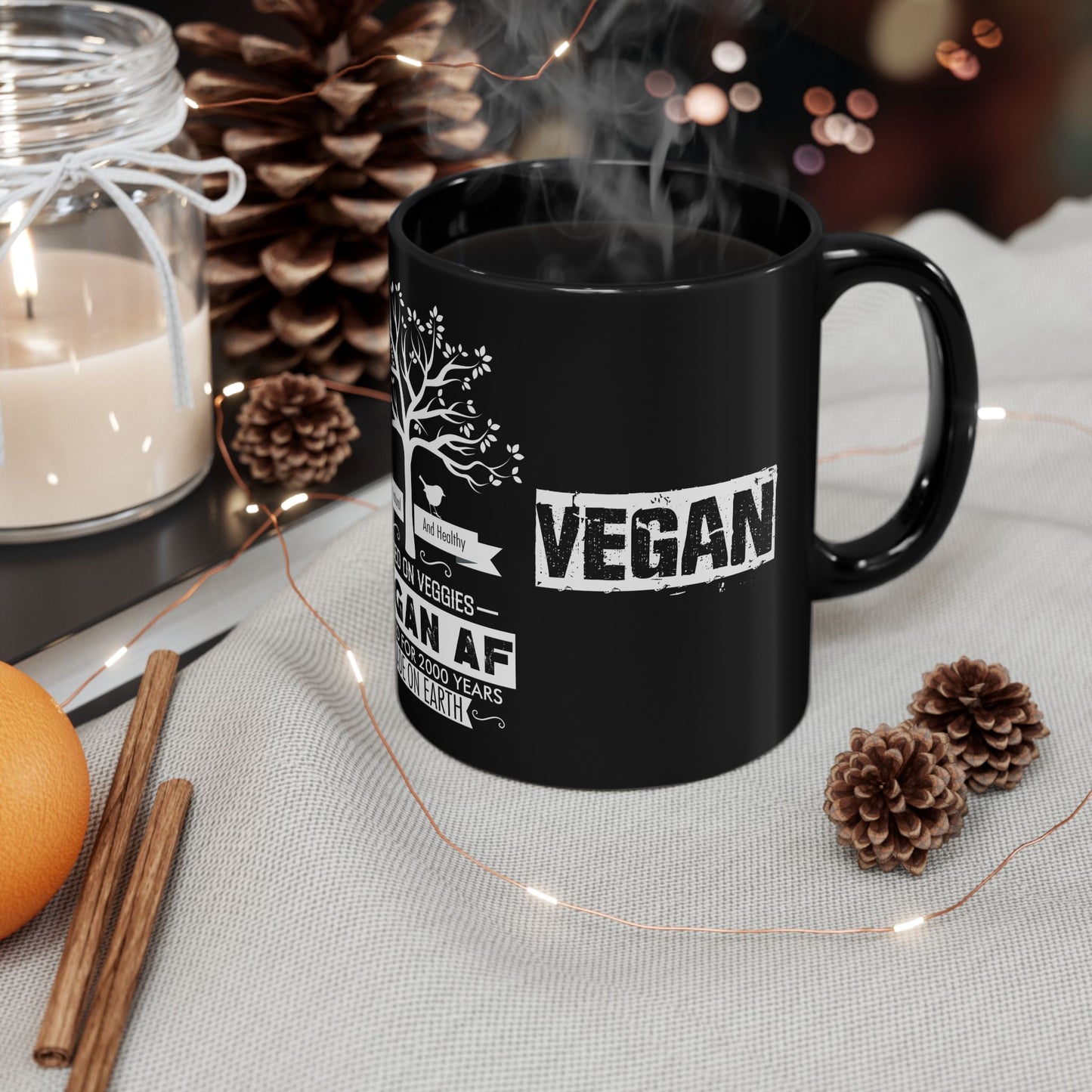 100% Natural & Healthy, Raised by Veggies - Black Mug (11oz, 15oz)