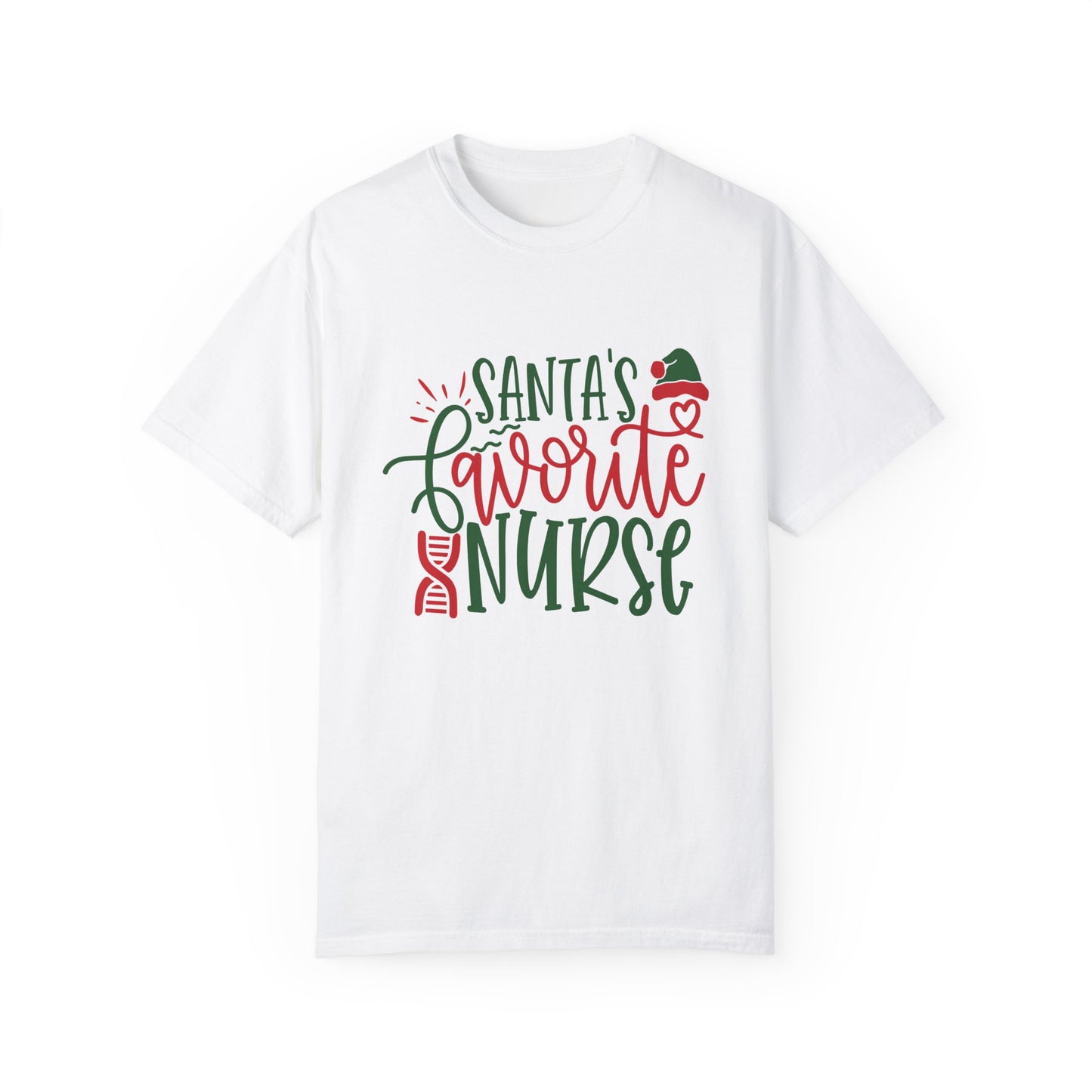 Santa's Favorite Nurse - Unisex Garment-Dyed T-shirt - 10352