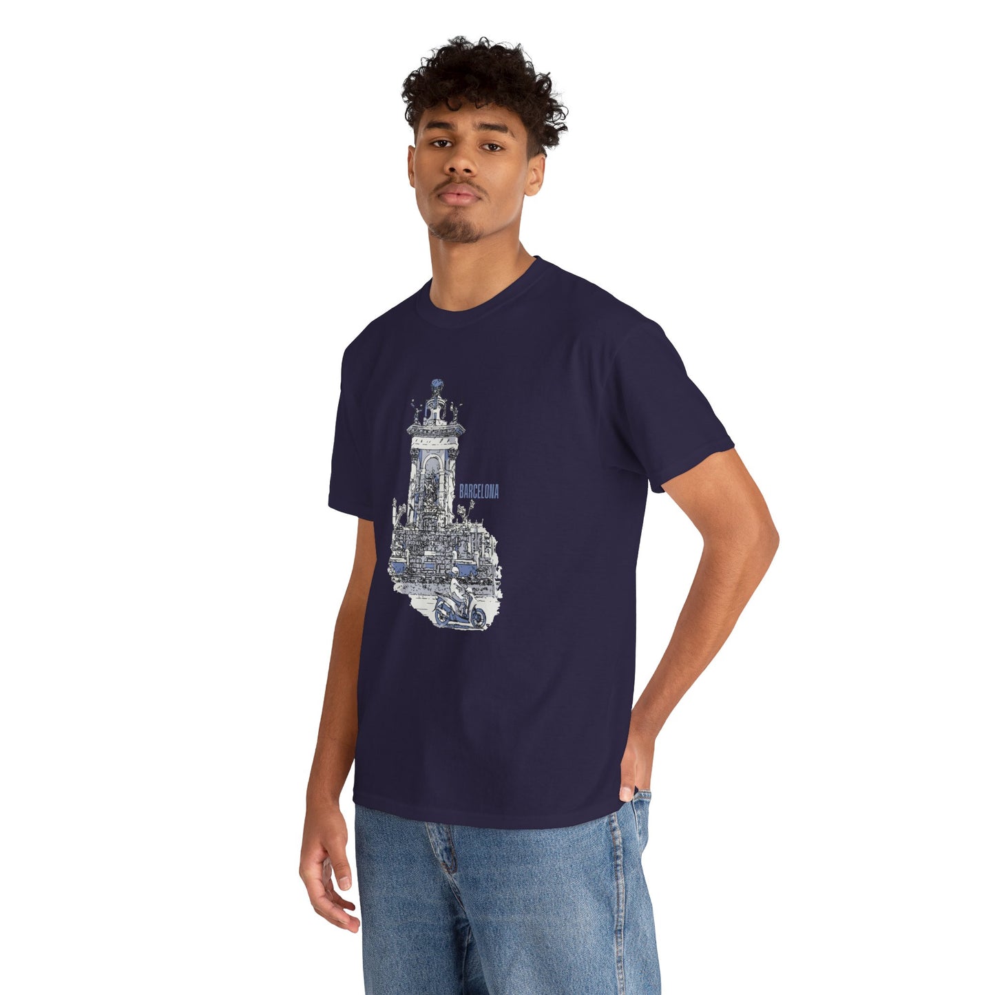 Barcelona Graphic Unisex Heavy Cotton Tee - Casual Travel Style - 12047