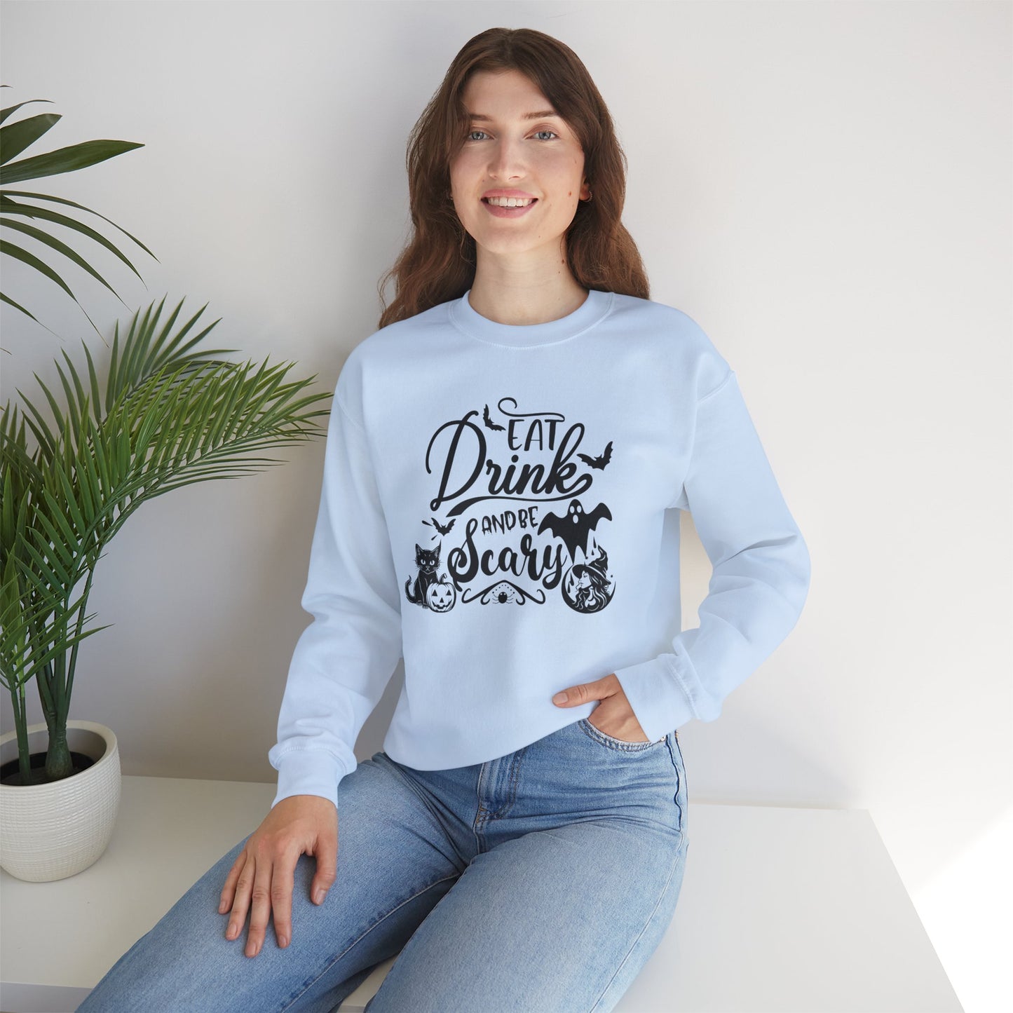 Eat, Drink and Be Scary - Unisex Heavy Blend™ Crewneck Sweatshirt