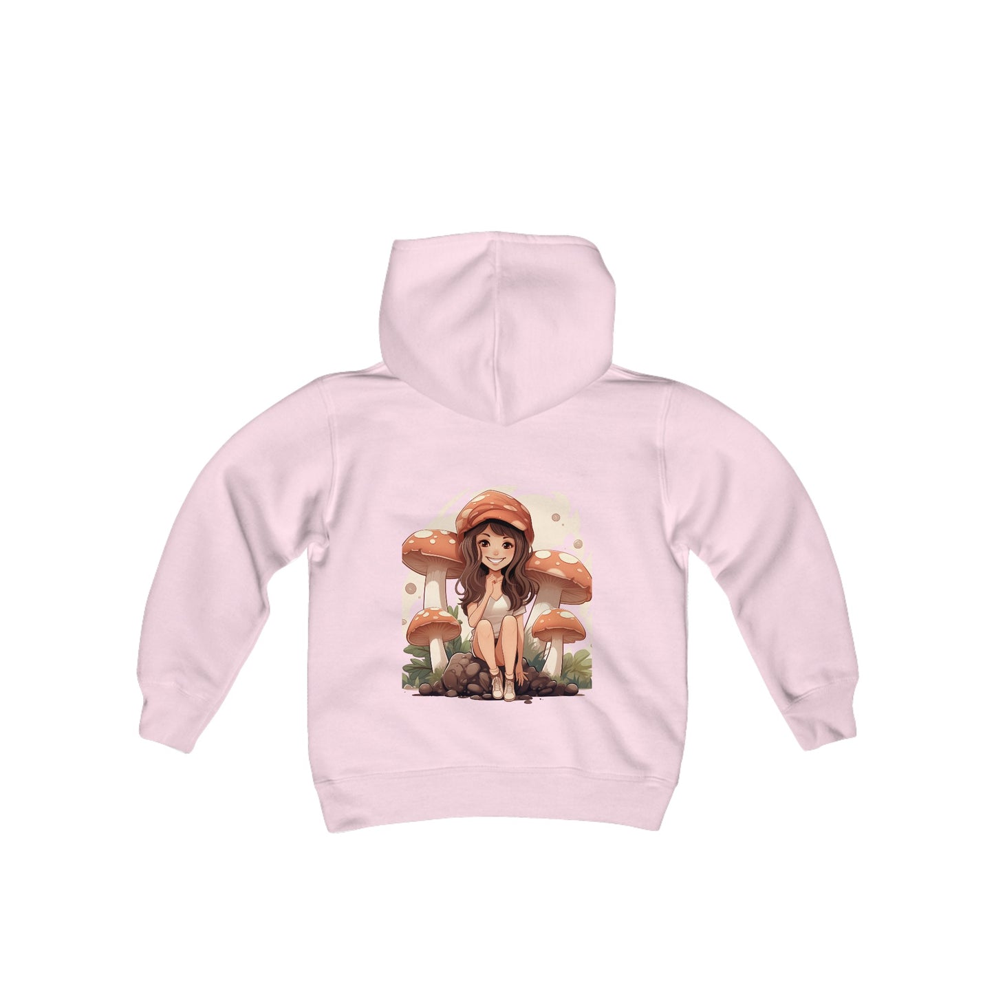 Adventures with Mushroom Girl - Youth Heavy Blend Hooded Sweatshirt