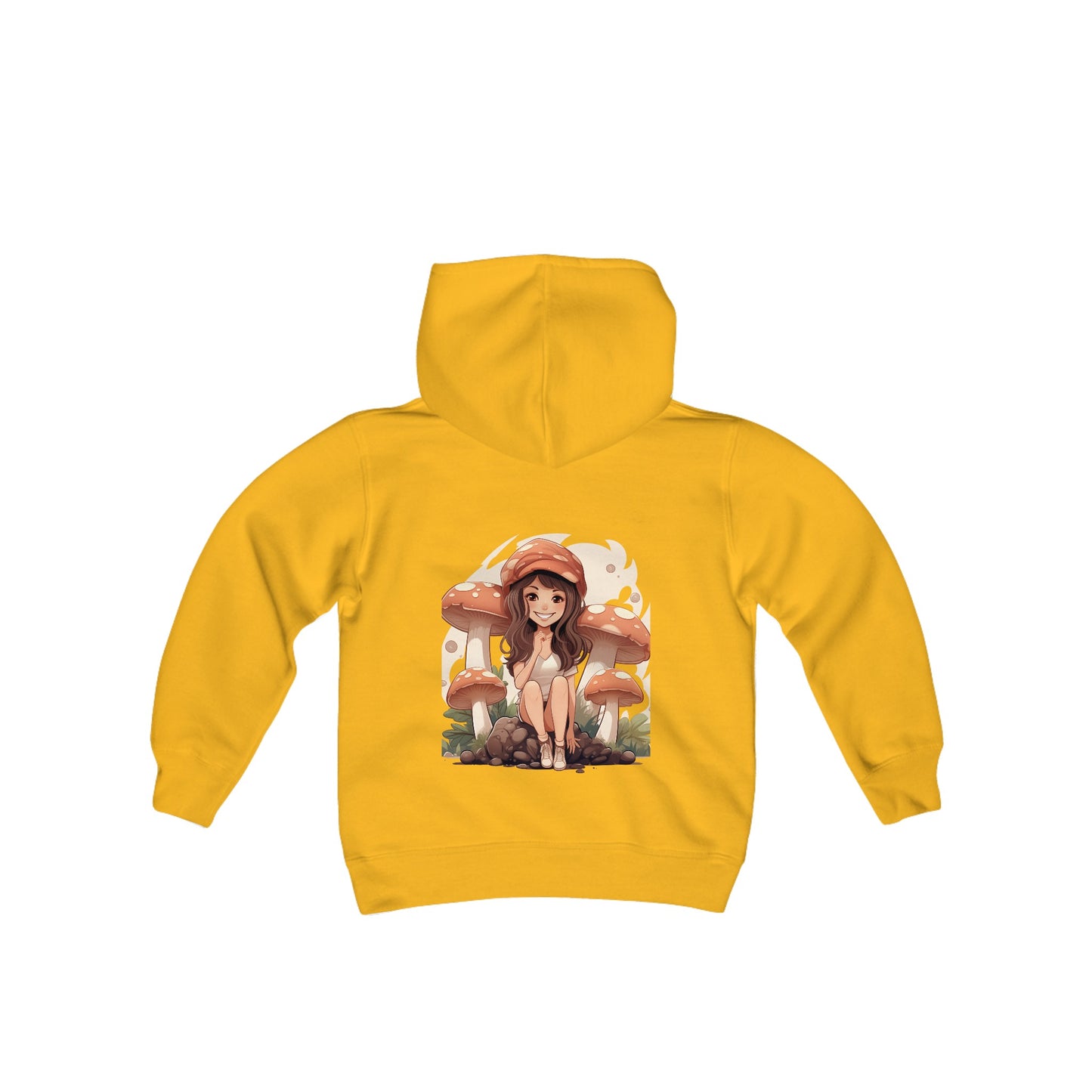 Adventures with Mushroom Girl - Youth Heavy Blend Hooded Sweatshirt