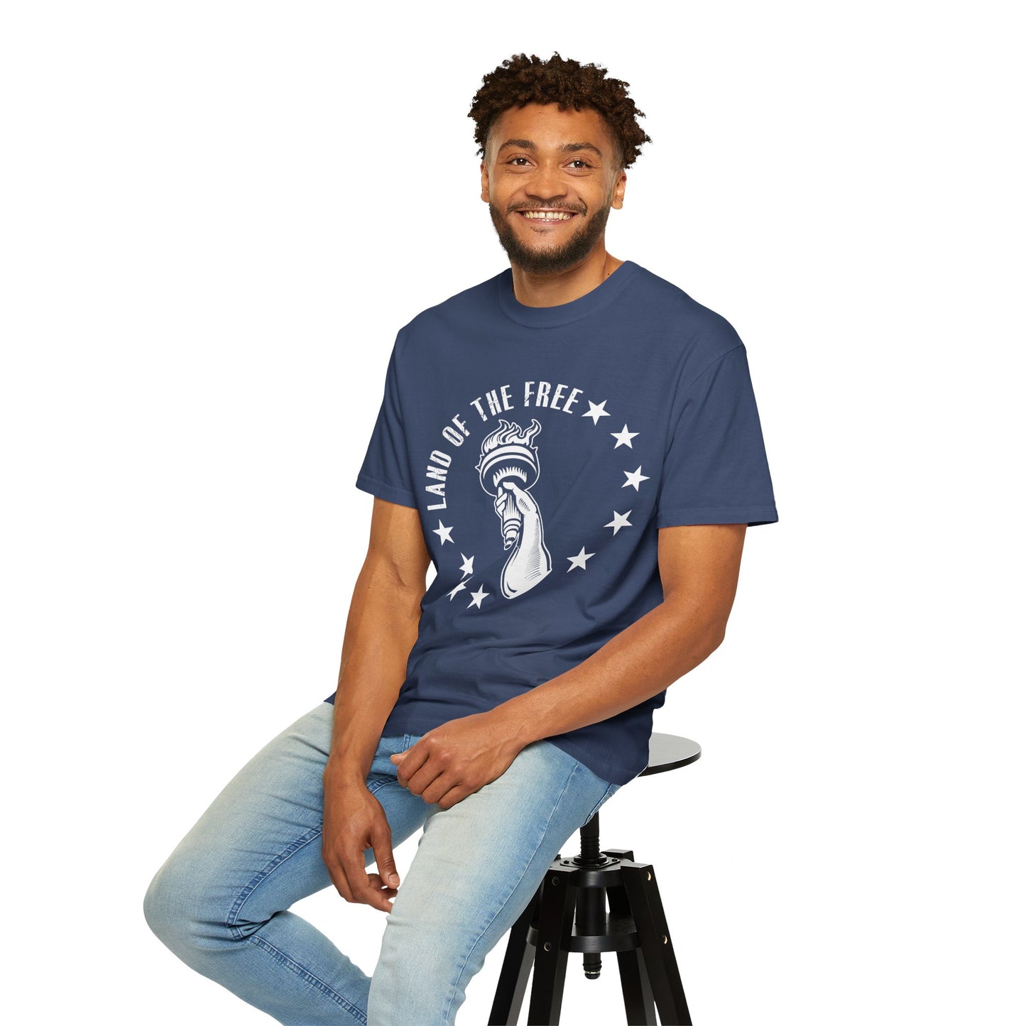 Land Of the Free Graphic T-Shirt, Casual Wear for Independence Day, Gift for Freedom Lovers, Unisex Tee for Everyday Style, Comfort and Style - 13640