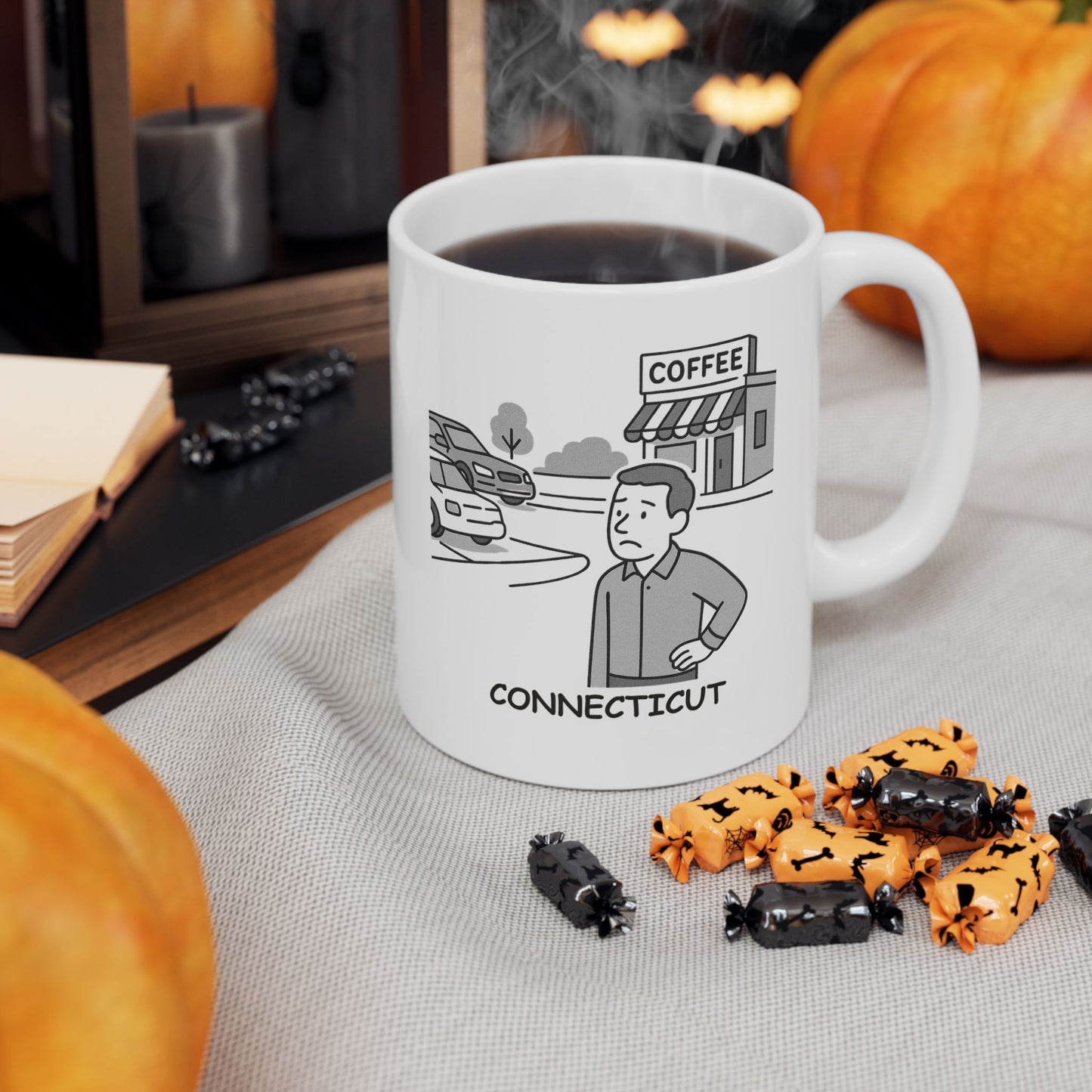 "Connecticut: Where it’s easier to find a coffee shop than a parking spot." Coffee Mug - 13835