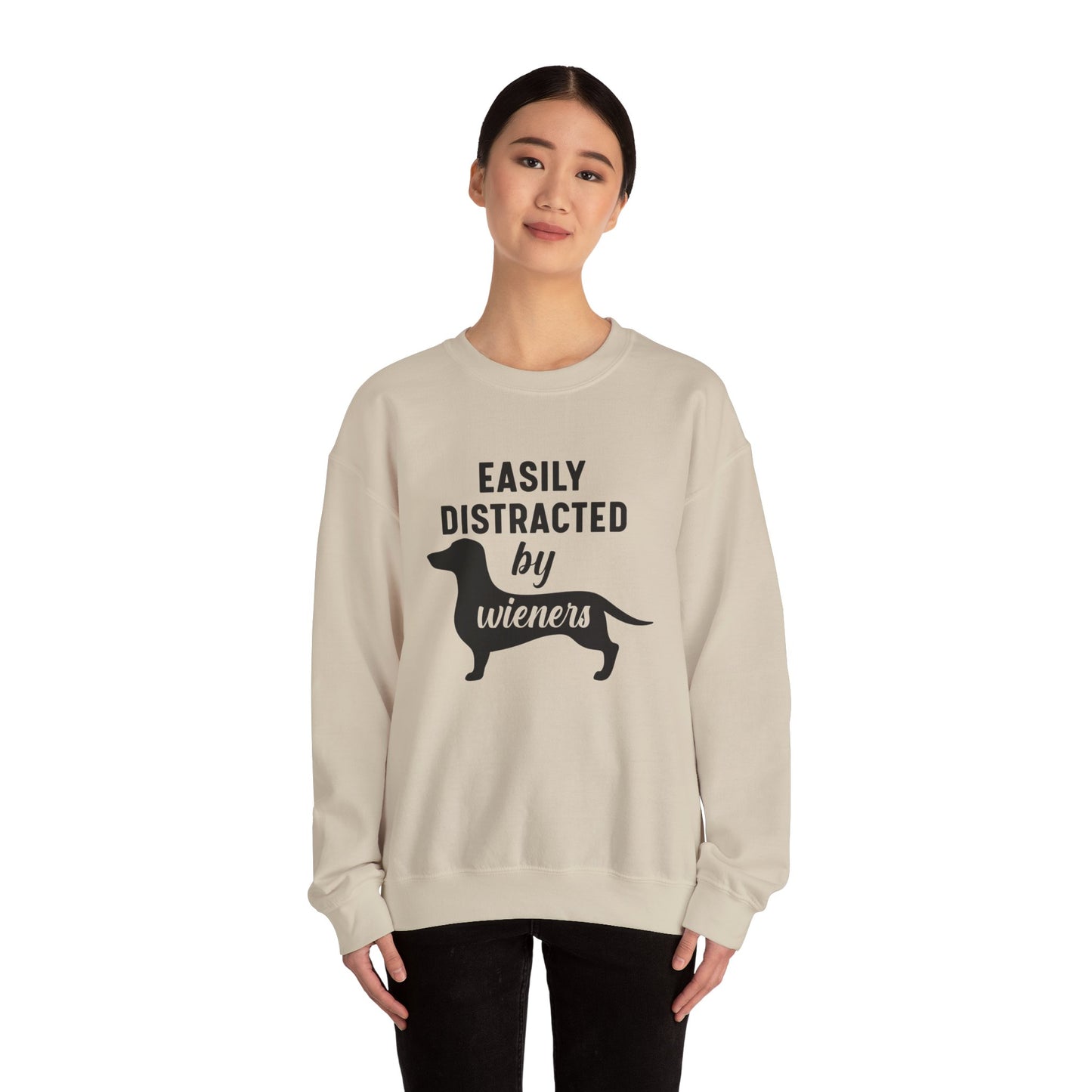 Easily Distracted By Wieners - Unisex Heavy Blend™ Crewneck Sweatshirt