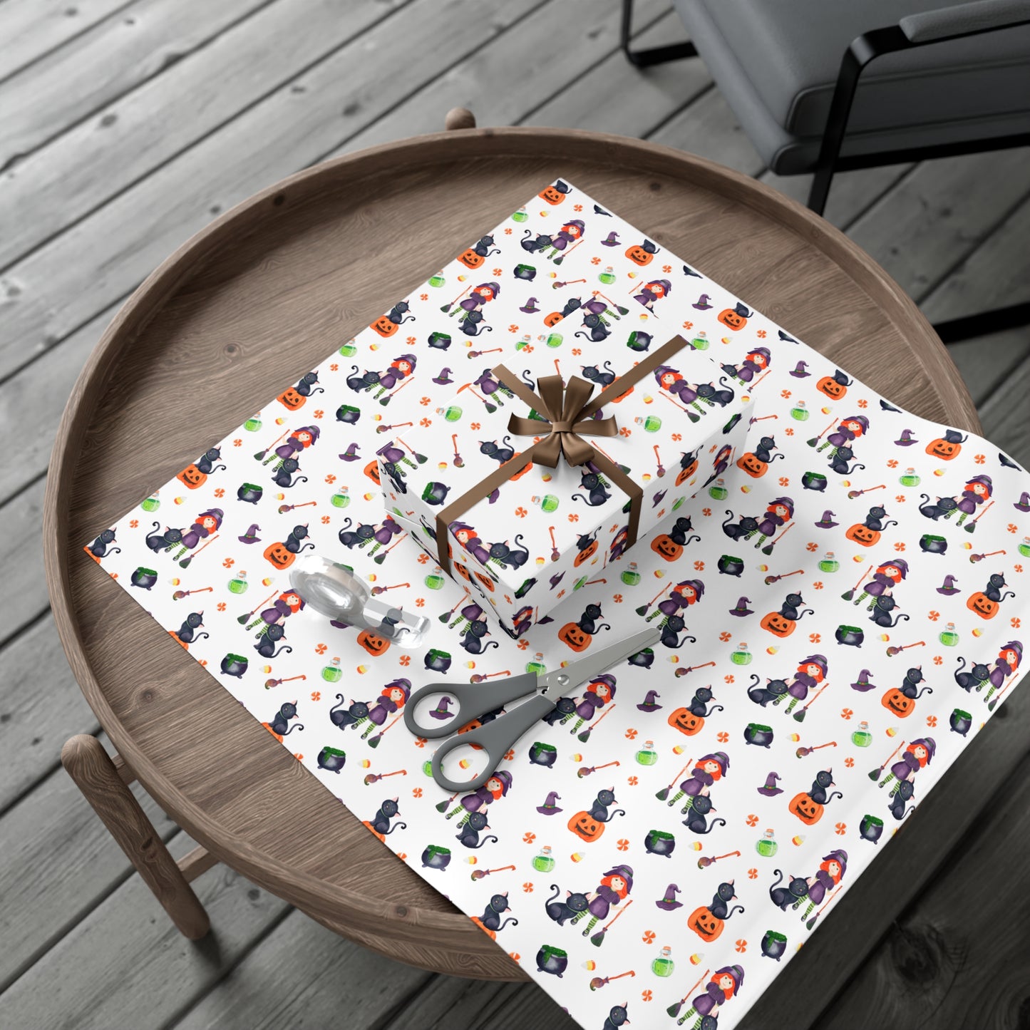 Halloween Girl with a Black Cat - Gift Wrap Papers - 13987