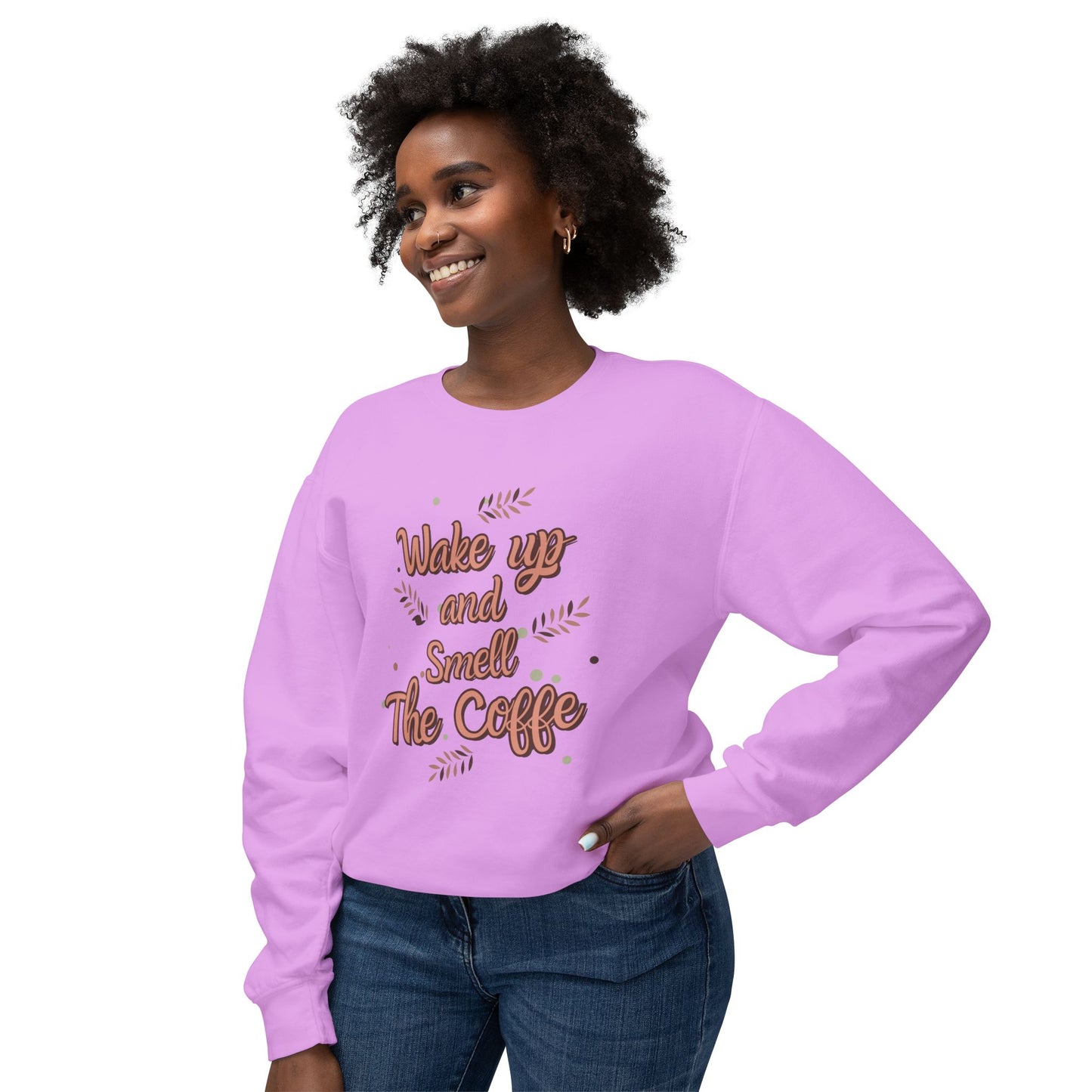 Wake Up, Smell The Coffee - Unisex Lightweight Crewneck Sweatshirt - 11327